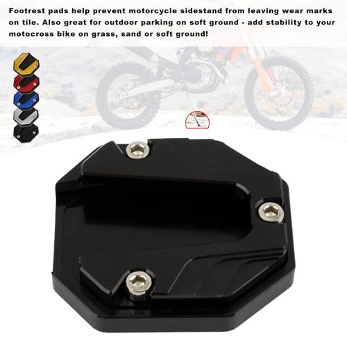 Motorcycle Kickstand Plate,Aluminum Alloy Extension Side Stand Foot Pad For Red
