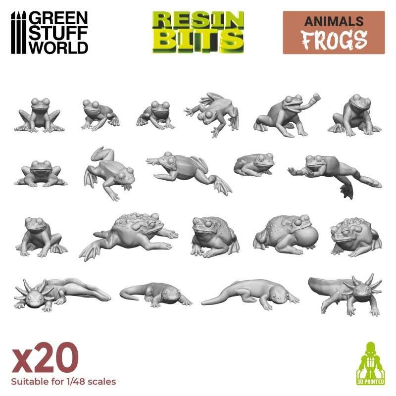 3D printed set - Frogs and Toads - Resin Sigmar Decor Modelling  Wargames