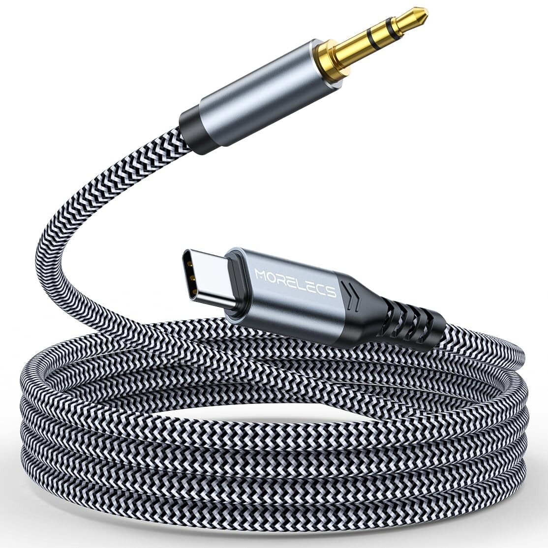 Cable estéreo para coche con conector auxiliar de audio USB C a 3,5 mm