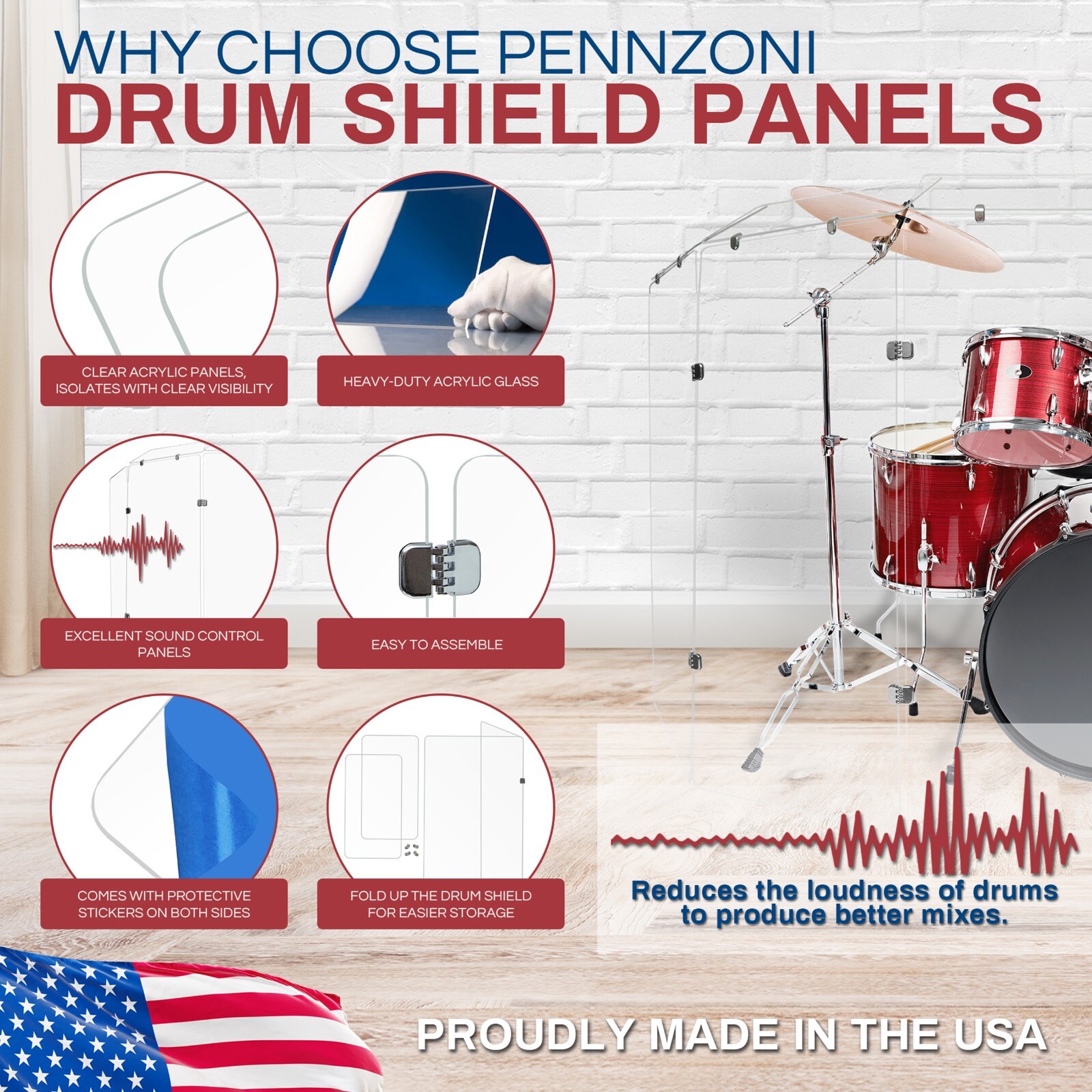 Drum Shields / Drum Screen / Drum shield DS5D