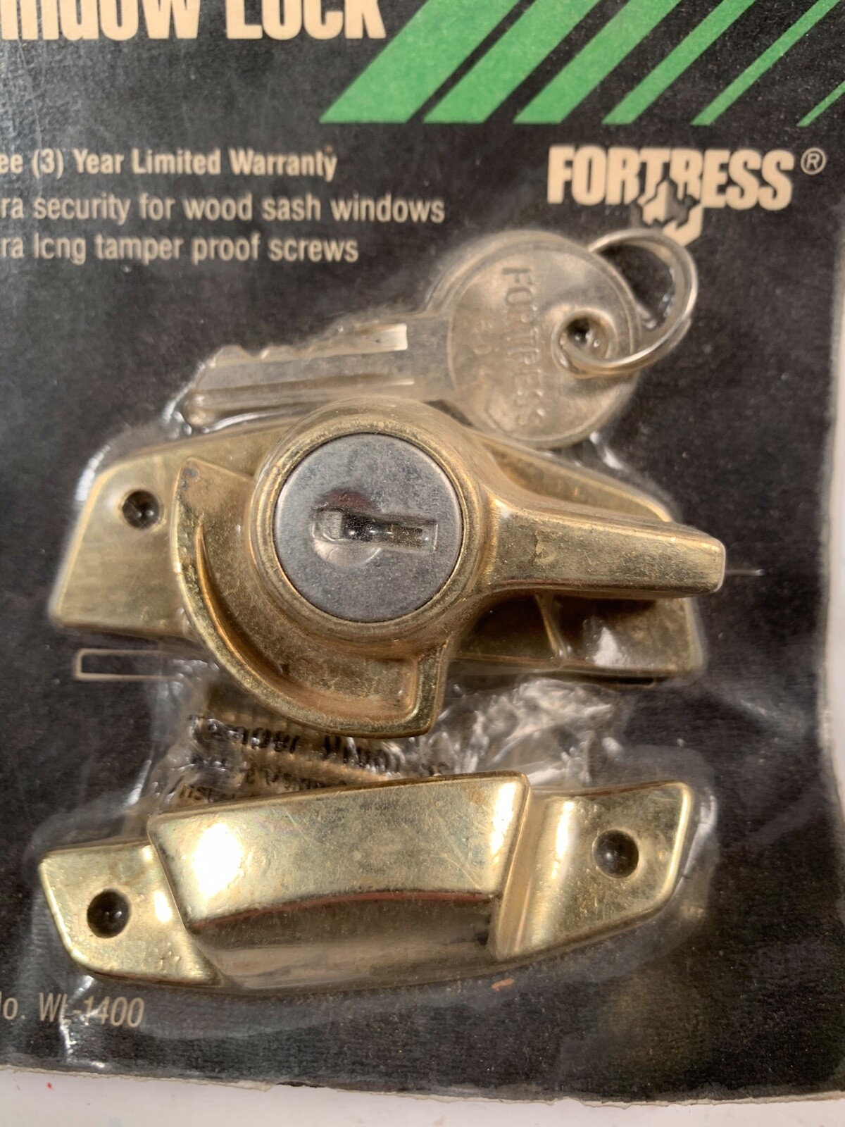 VSI Fortress Keyed Window Lock WL-1400, 2 Keys, Worn Package, NOS