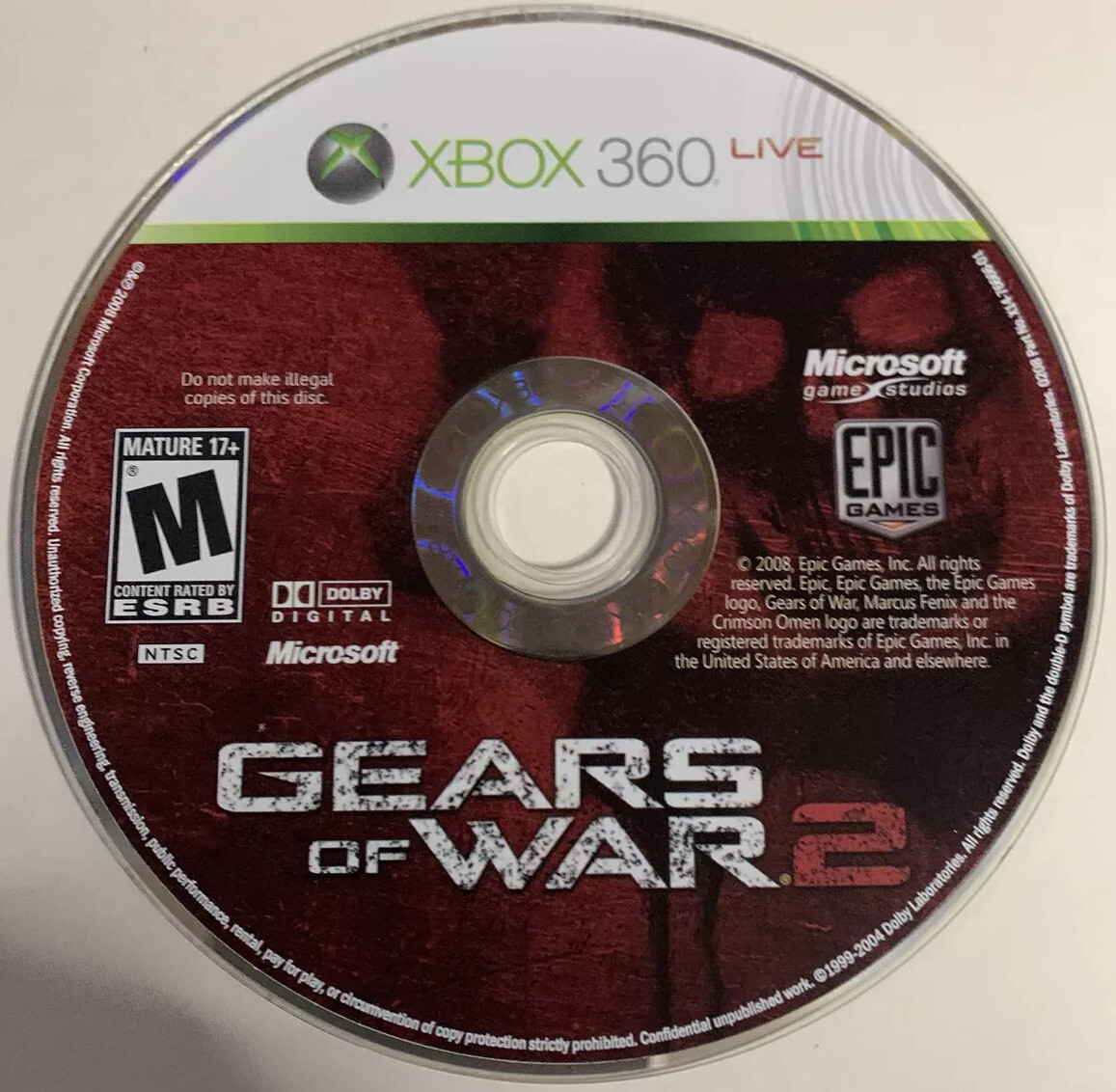 Gears of War 2 (Microsoft Xbox 360, 2008) With Case