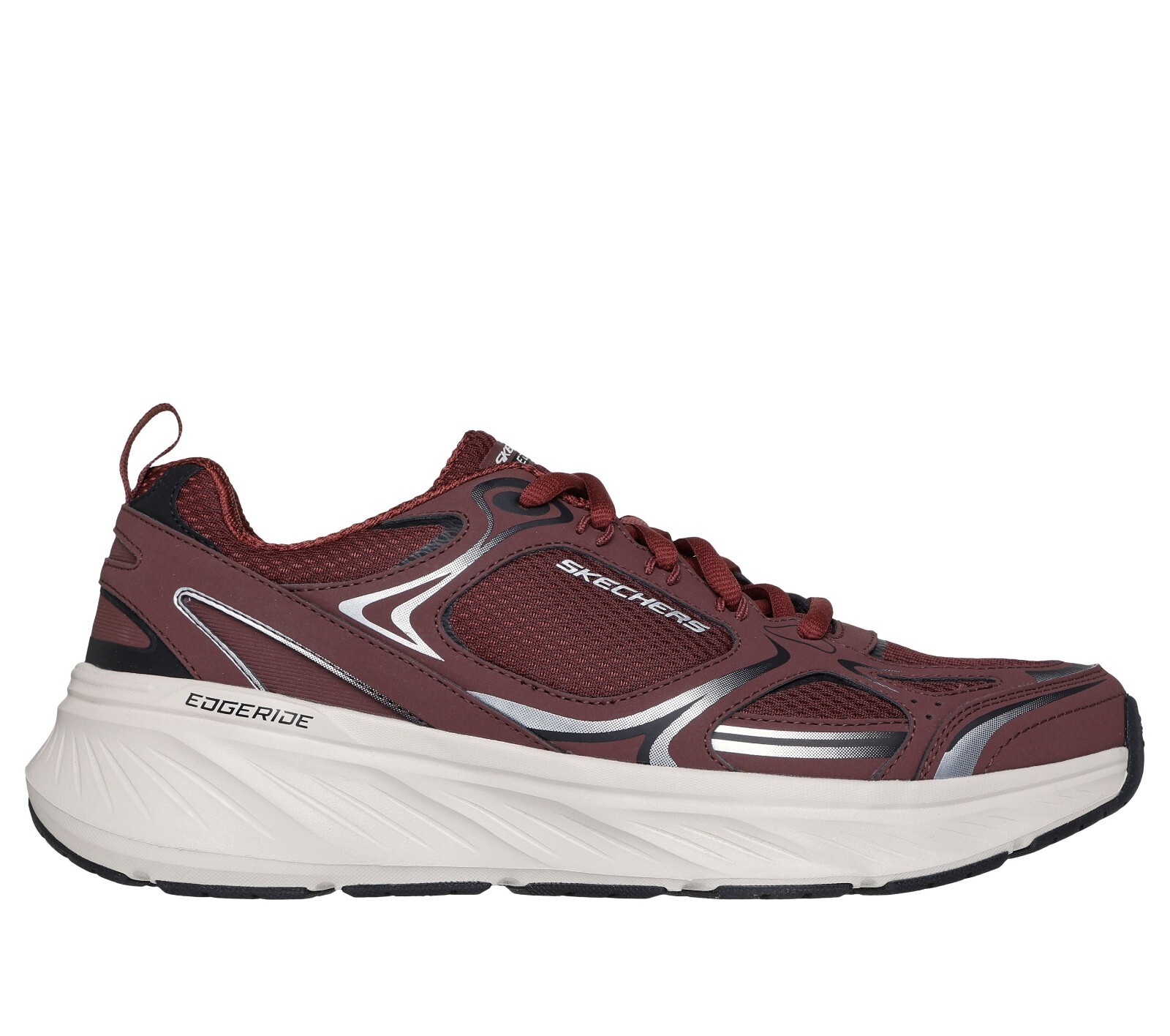 Mens Skechers Shoes Burgundy Casual Walk lace up Memory Foam cushioned 232844