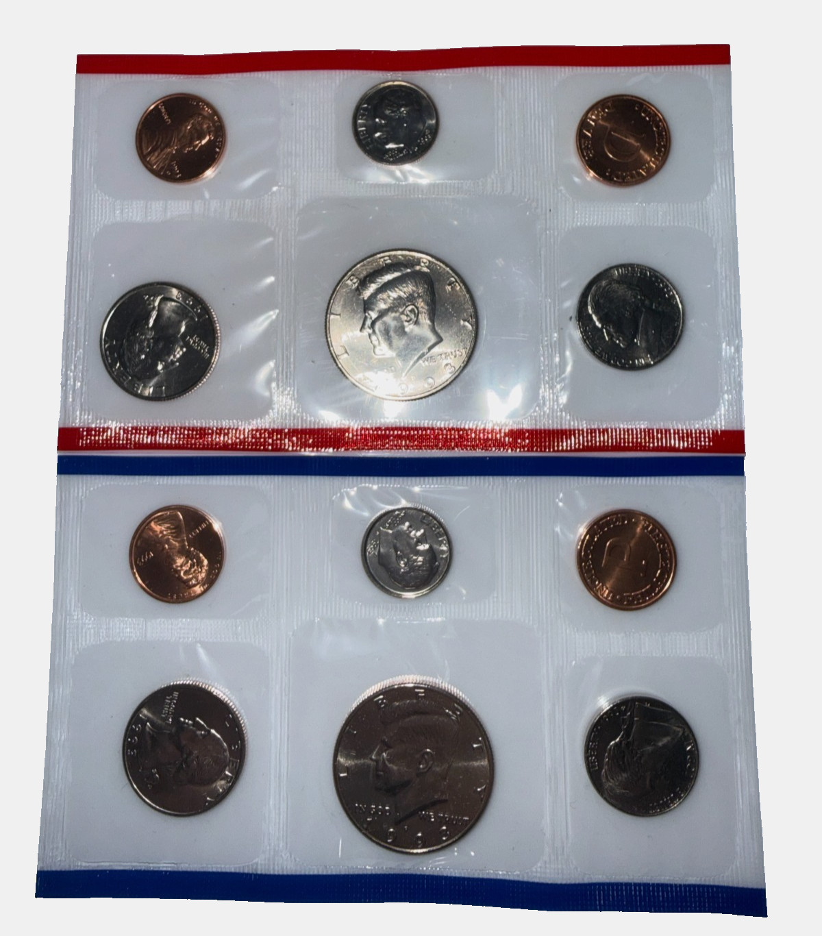 1993 US Uncirculated Mint Set 10 Coins Original Cello Flat Pack "As Pictured"