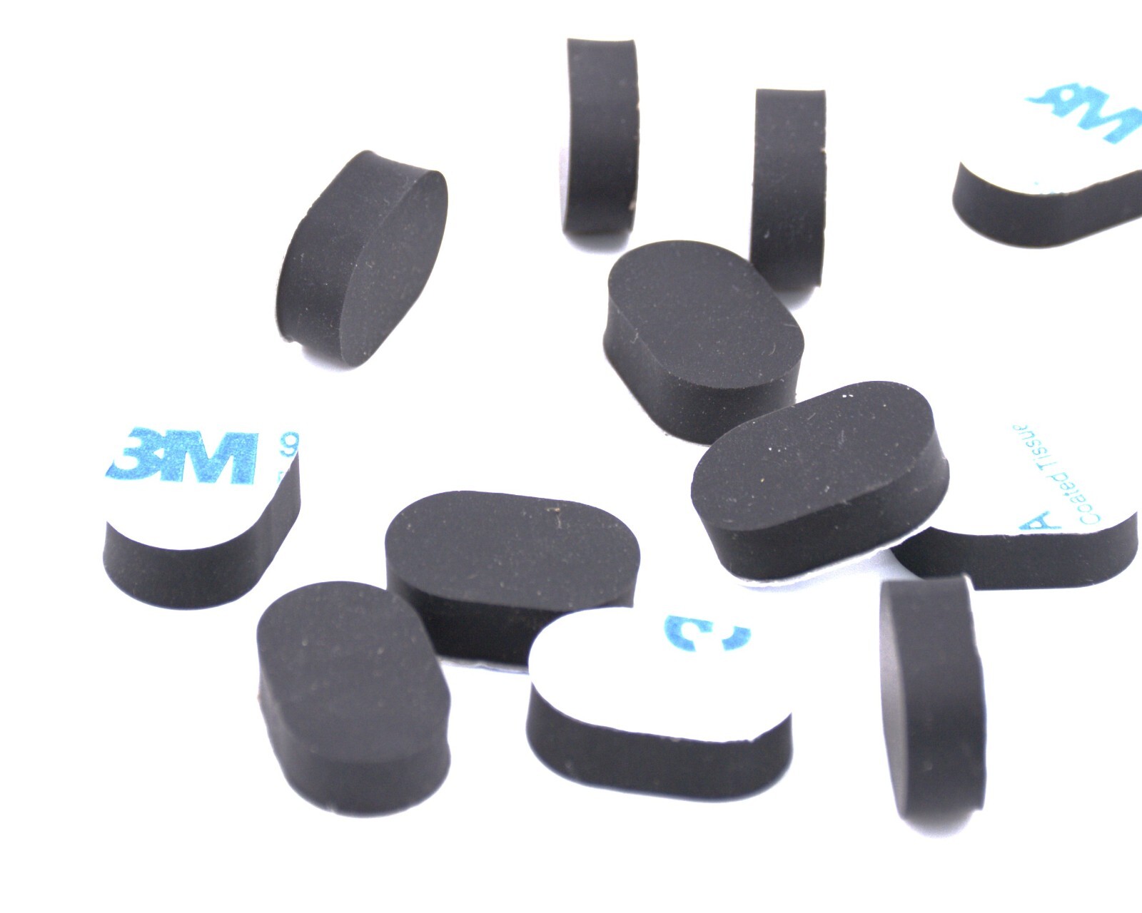 1/2" x 3/4" x 1/4" Peel & Stick Oval Silicone Rubber Feet Audio Repair Pads