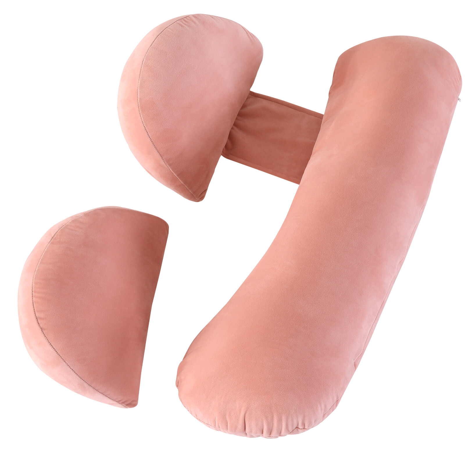 Velvet Pregnancy Pillows for Sleeping Maternity Adjustable Support for Back, Leg