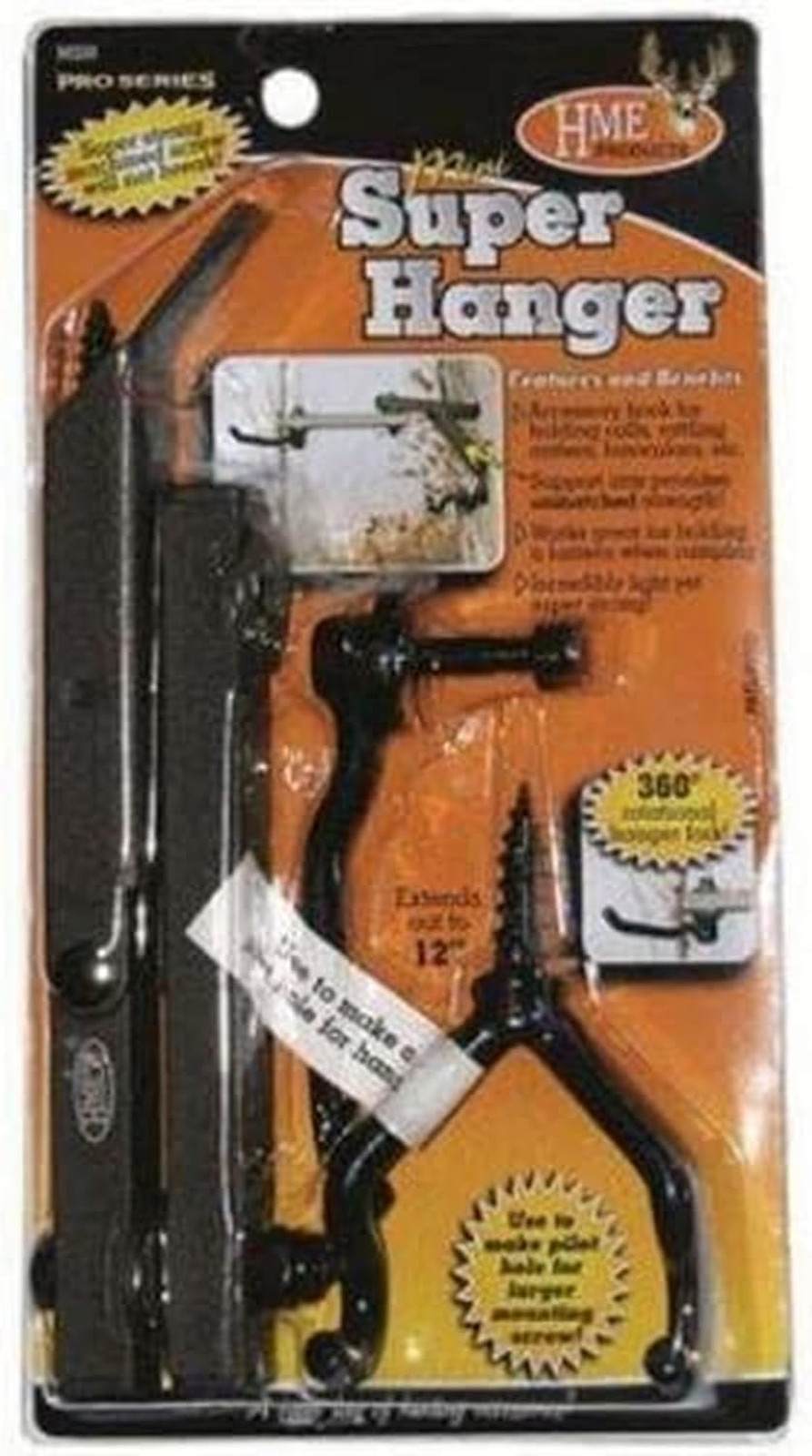 Tree Stand Bow Hanger Mounting Screw Dual Prong with 360 Rotation Support