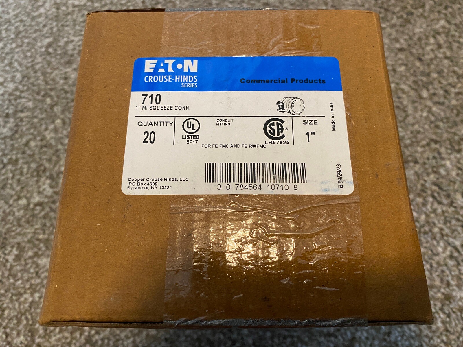 Eaton 710 1" MI Squeeze Connector, 20 Pack NEW