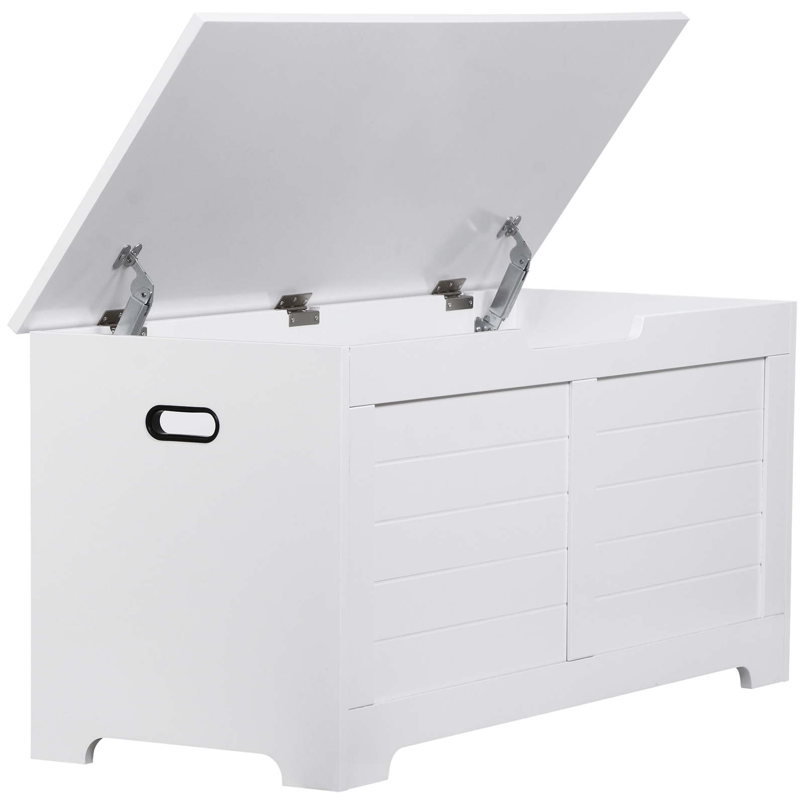 Storage Chest Storage Trunk with 2 Safety Hinges Storage Bench Shoe Bench White