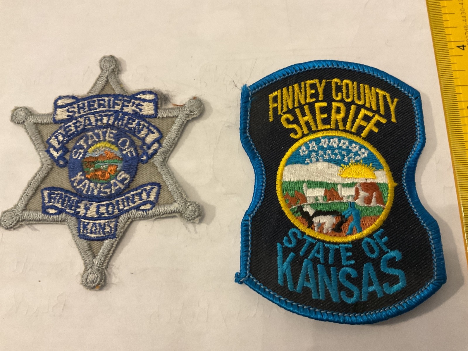 Finney County Sheriff State Of Kansas Collectors Patch Set Vintage Rare Not Worn