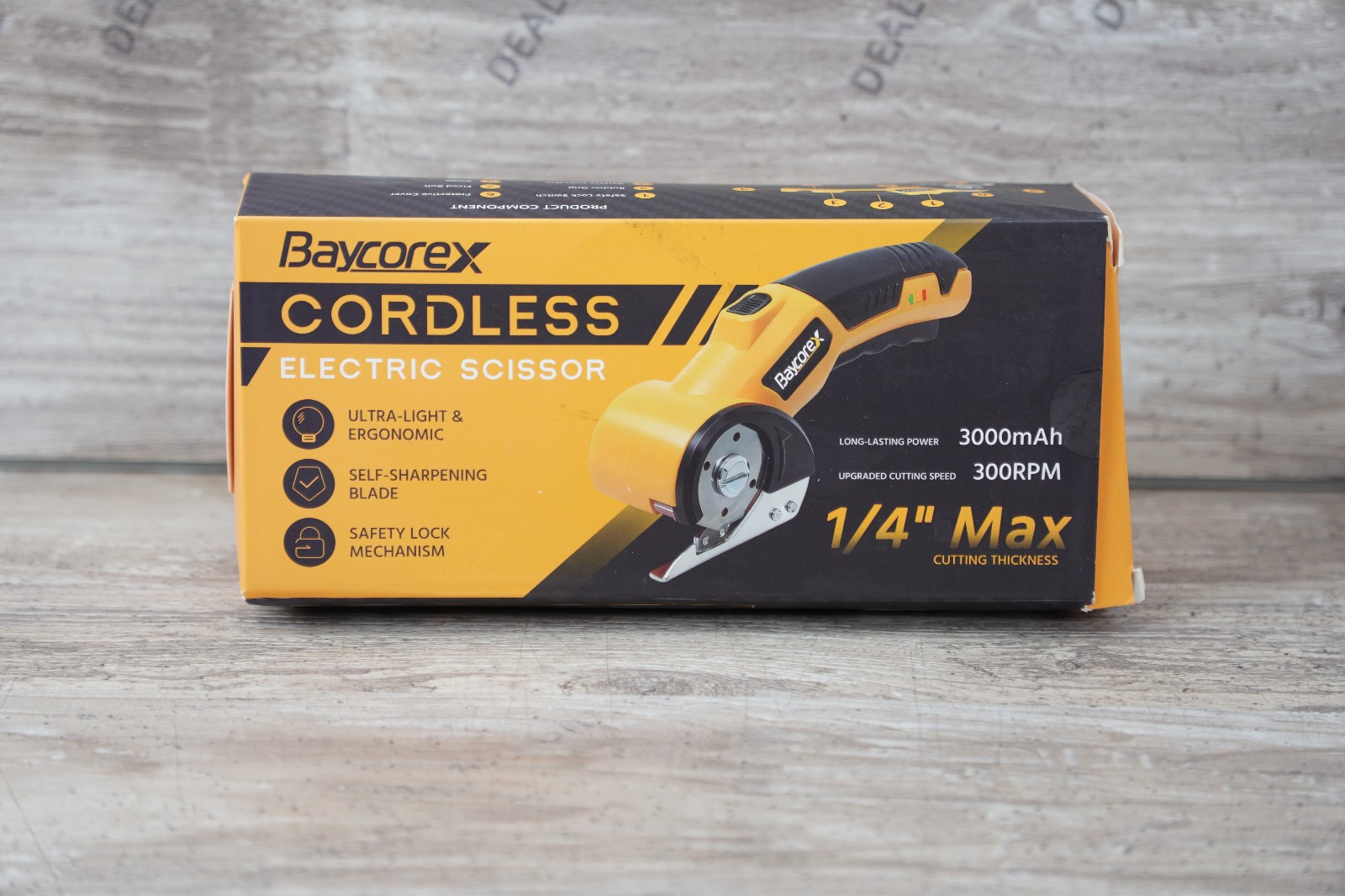 BaycoreX Cordless Electric Scissors,3000mAh Cardboard Cutter Yellow