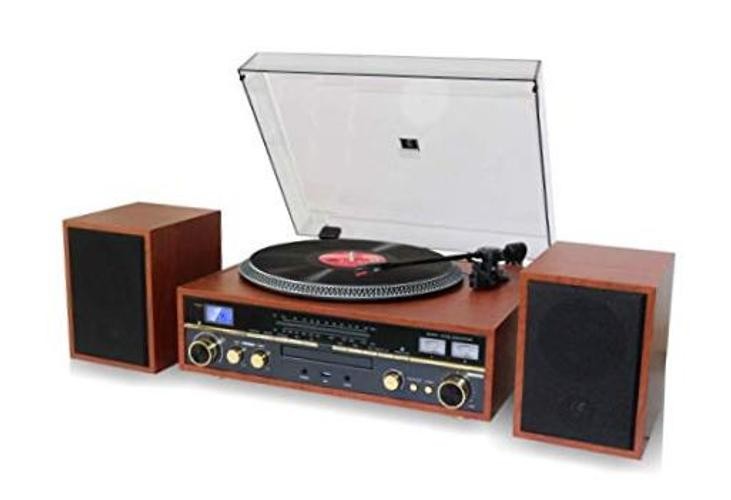 TechPlay Commander, Turntable w/Pitch Control, CD Player, Amplifier W/VU Wood