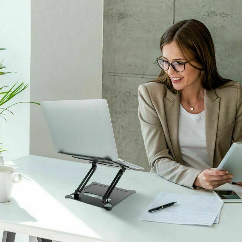 Foldable Notebook Laptop Holder Riser Heat Vent Tablet Stand Ergonomic Elevator