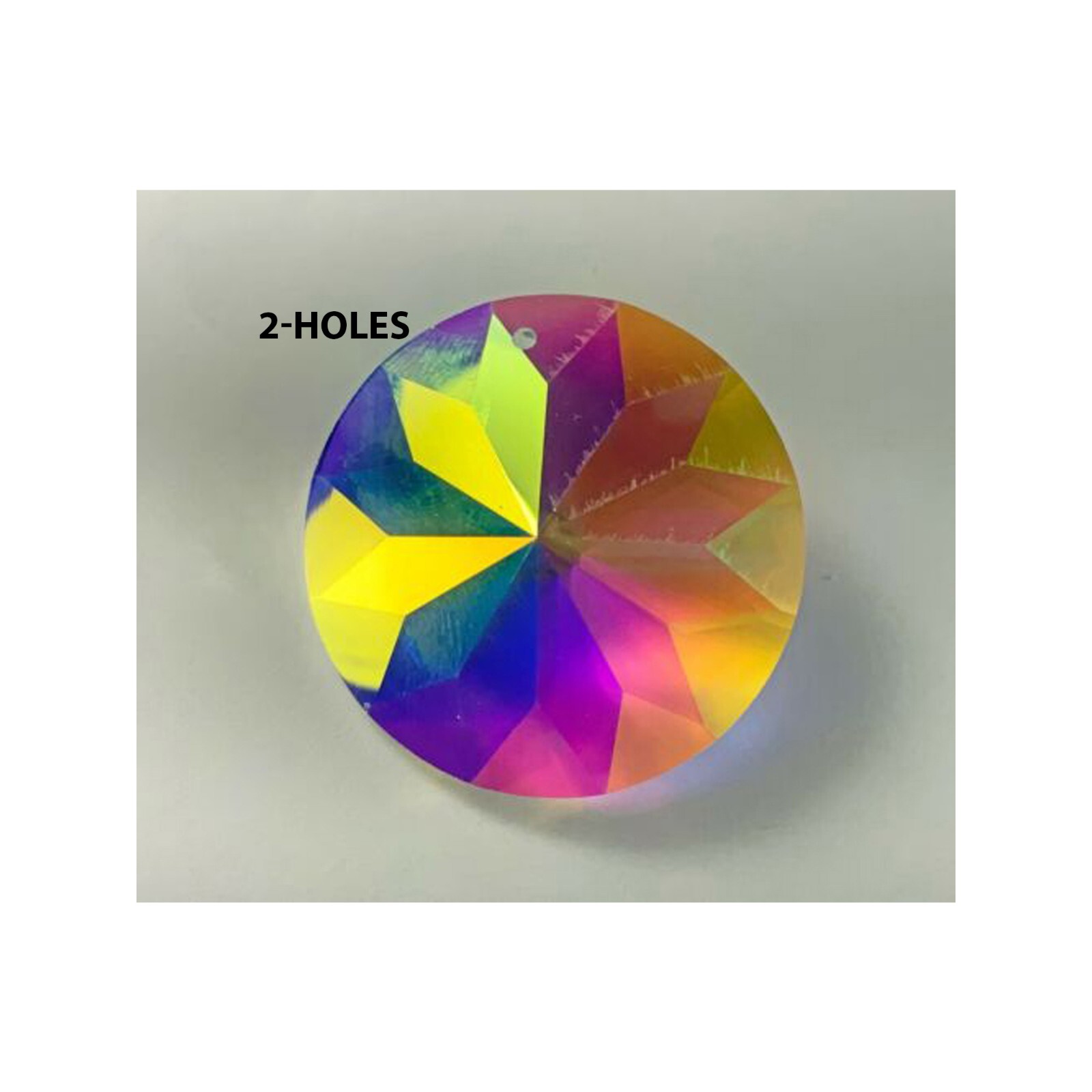 Asfour Crystal Round Clear Ab Suncatchers– 40mm #1041 Chandelier Parts - 2 Holes