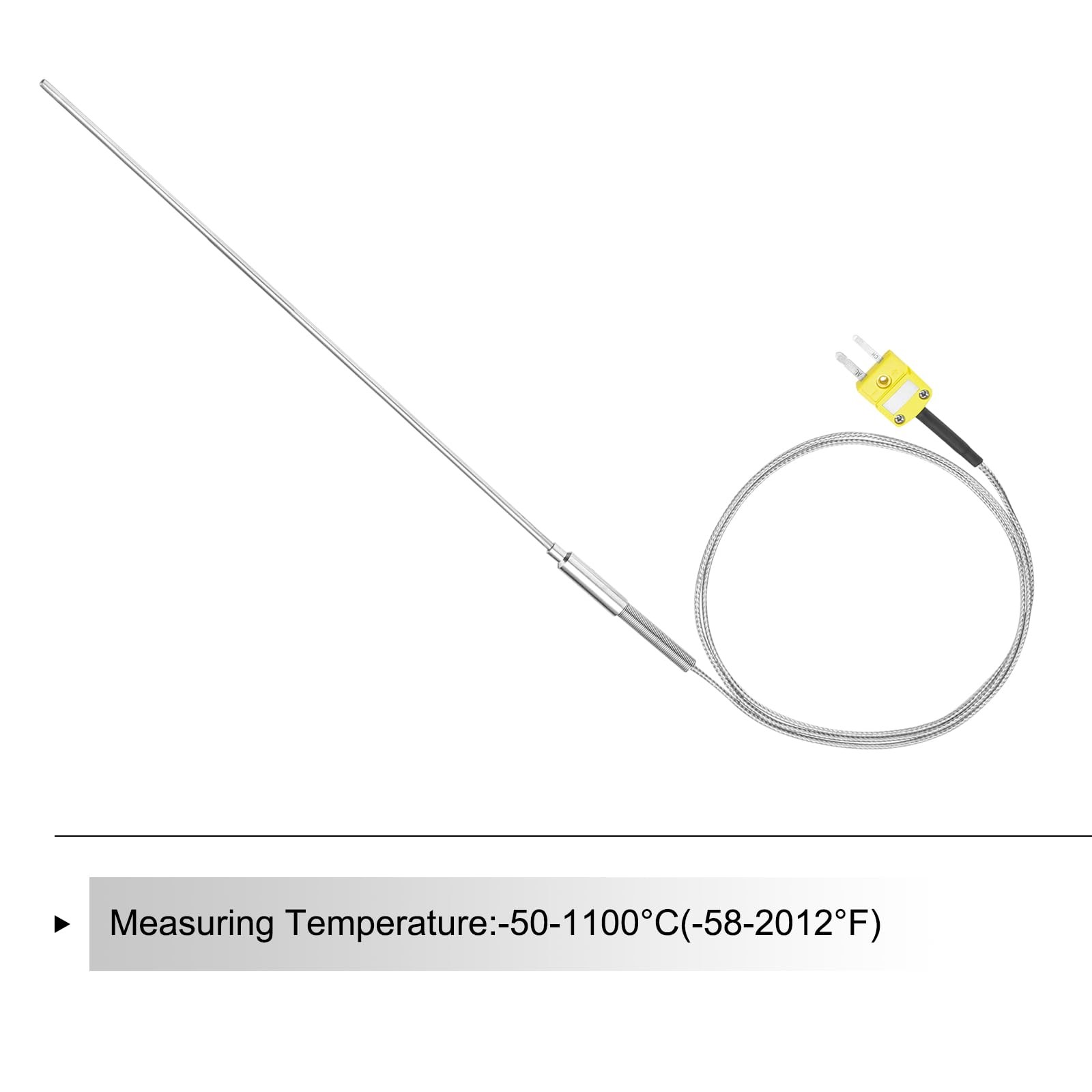 MECCANIXITY K Type Thermocouple with Plug, Meter Temperature Sensor Probe -50...
