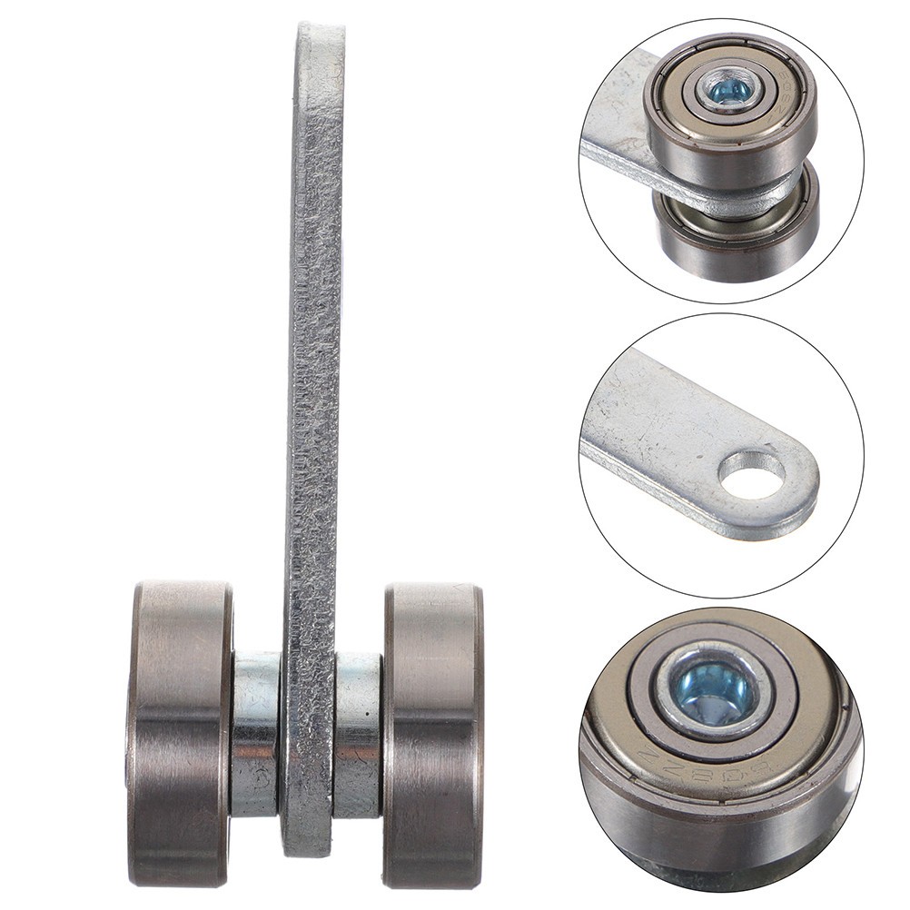 2Pcs Heavy Duty Sliding Door Wheels Steel Roller Trolley Assembly Silver