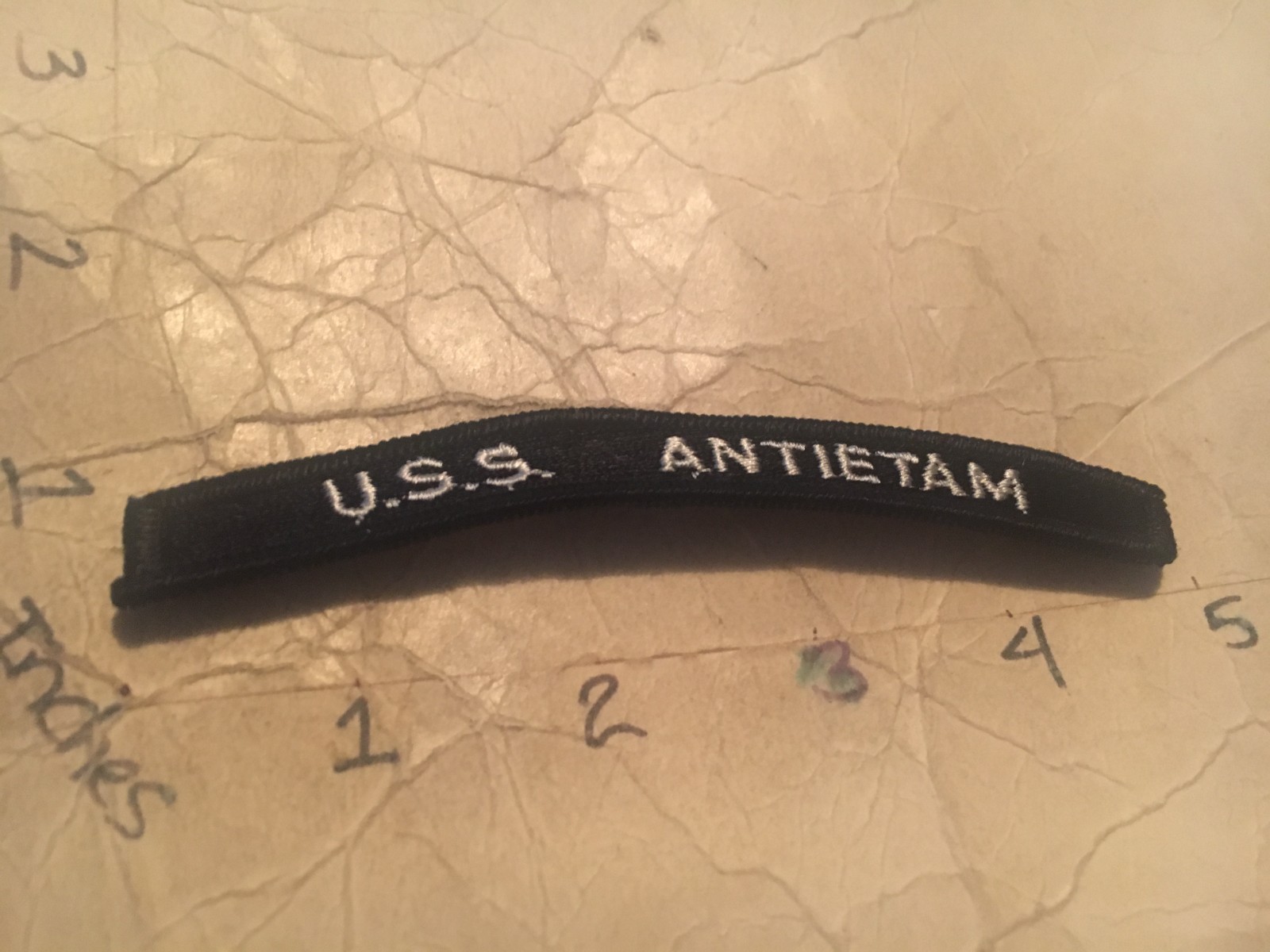 US NAVY SHOULDER STRIP TAB rocker Patch 10/12/25 USS Antietam