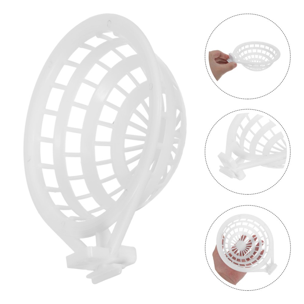 2Pcs White Plastic Bird Nest Bowls Durable Parrot Breeding Hut for Aviary Birds
