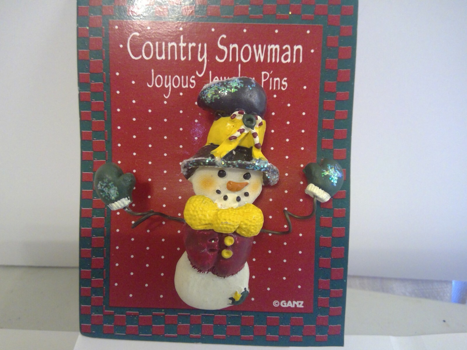 GANZ Country Snowman Joyous Jewelry Pins Brand New on Card