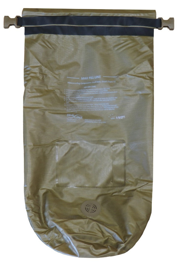 DAMAGED USMC Coyote Brown 3 Seasons Sleep System Compression Sack Waterproof