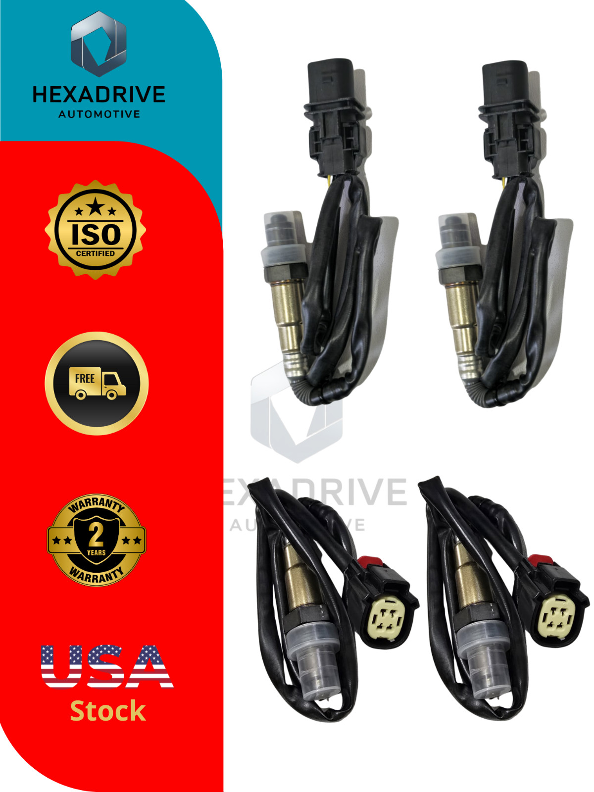 Set of 4 pcs Oxygen Sensor for 2012-2016 Ford F-250 F-250 Super Duty Pickup 6.2L