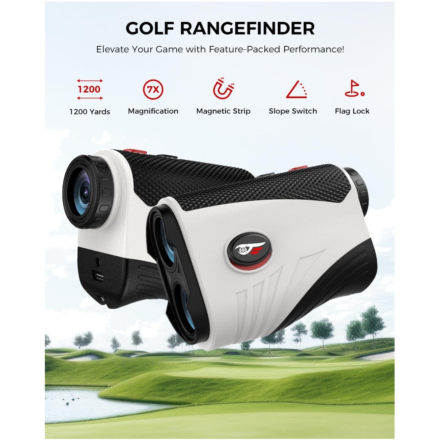 Waterproof Golf Rangefinder - 1200 Yards, Slope Compensation