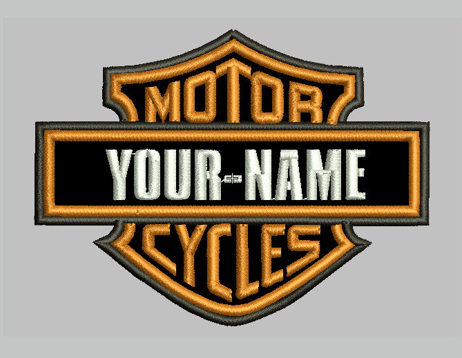 Vintage Harley Davidson embroidered patch Sew On 8" wide Customize your name