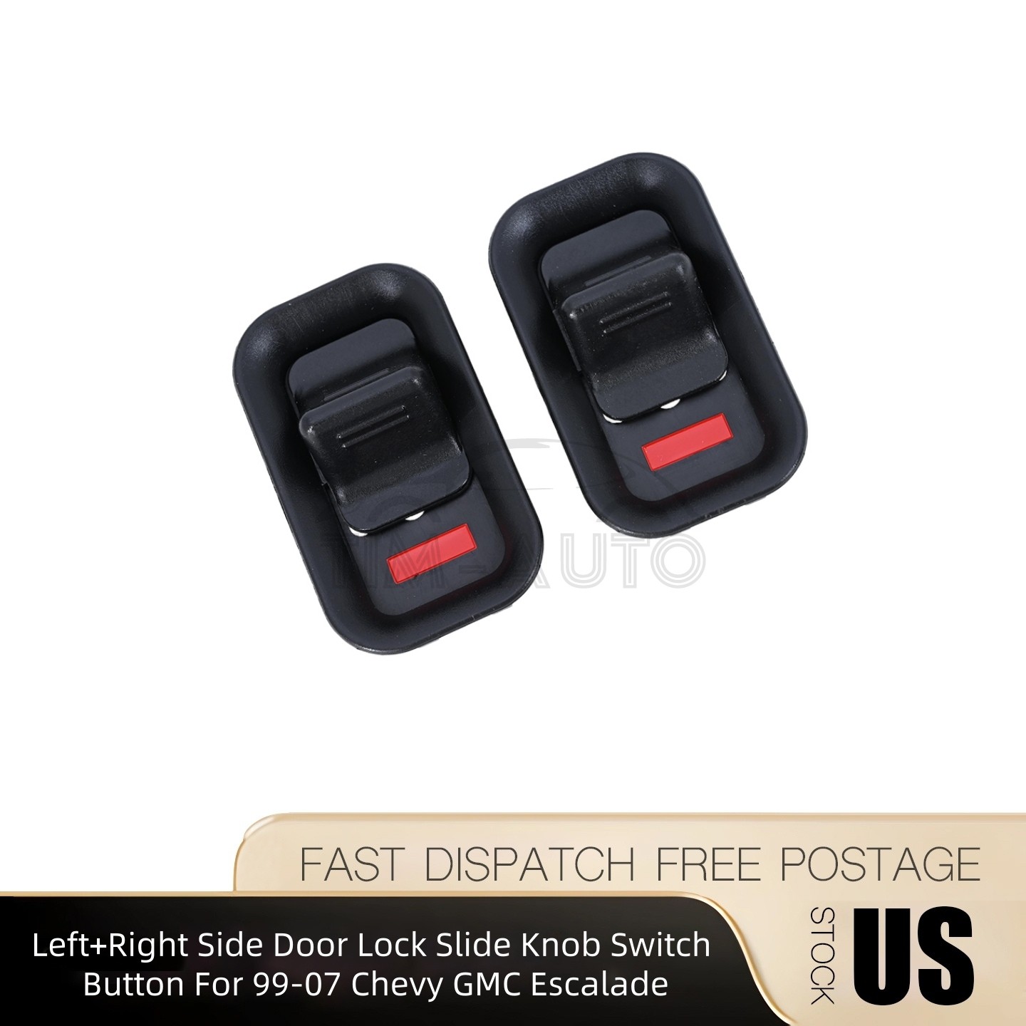 Left+Right Side Door Lock Slide Knob Switch Button For 99-07 Chevy GMC Escalade