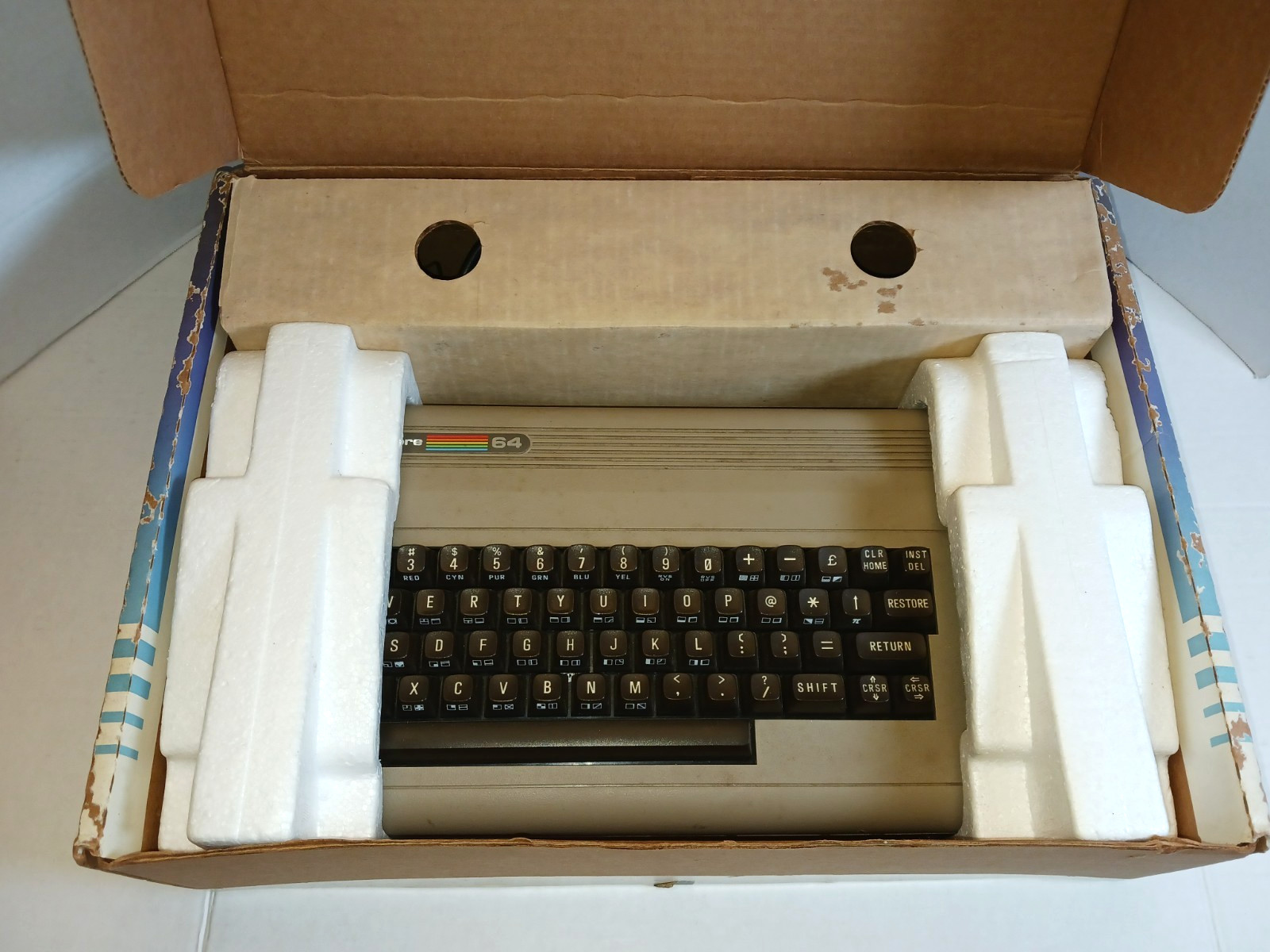 Vintage Commodore 64 Computer With Original Box and Power Supply Powers On