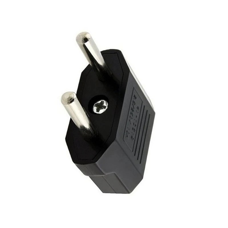1Pcs EU Plug Adapter 2 Pin to EU 2 Round Pin Plug Socket Input AC 110V-250V 10A