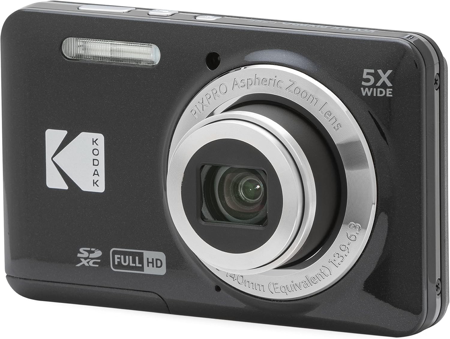 Kodak PIXPRO FZ55 16MP 5x Zoom Compact Camera - Black | 1080p Full HD Video