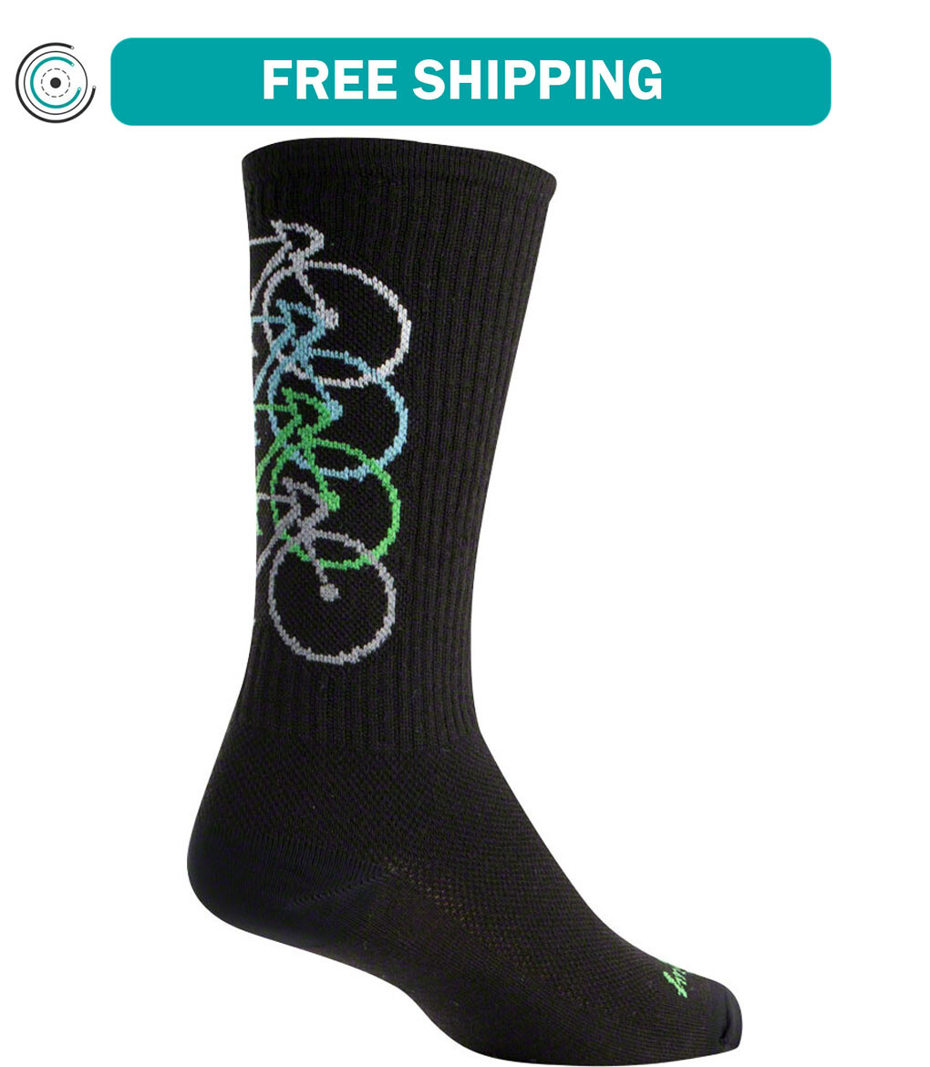 SockGuy Wool Stacked Socks - 6 inch, Black, Small/Medium