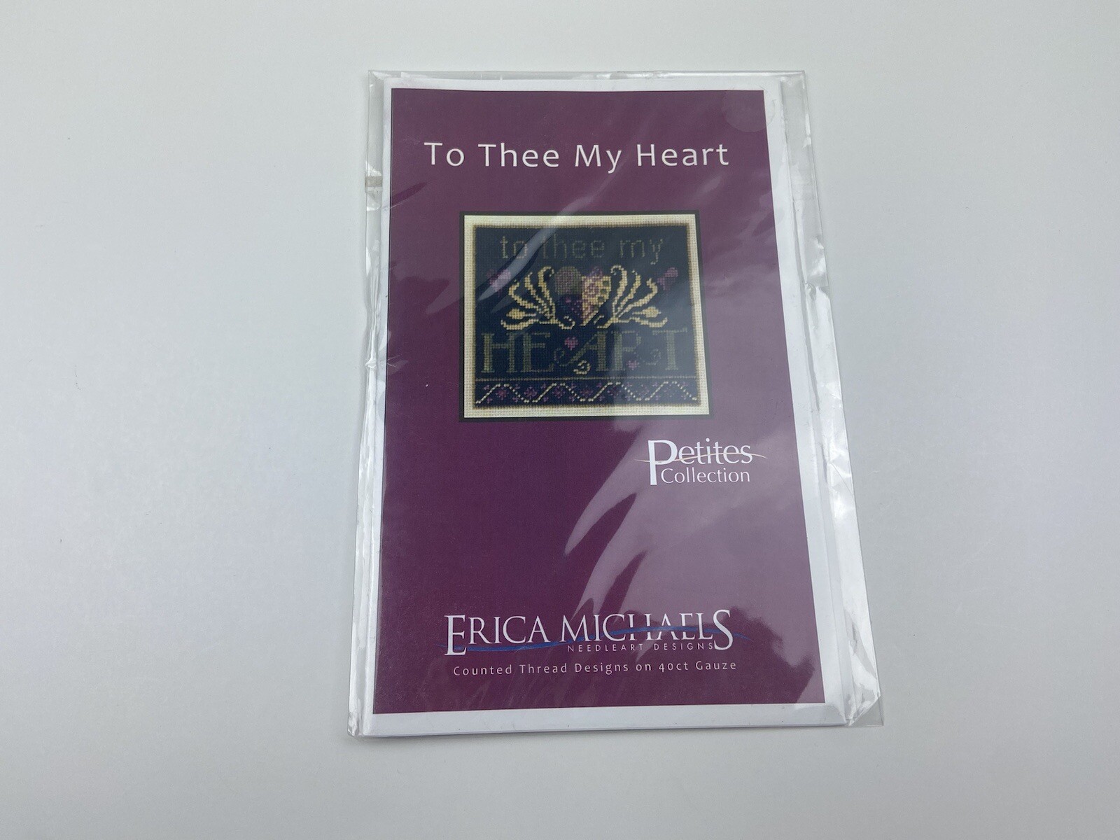 Erica Michaels To Thee My Heart Needlepoint Pattern Stitched On Silk Gauze