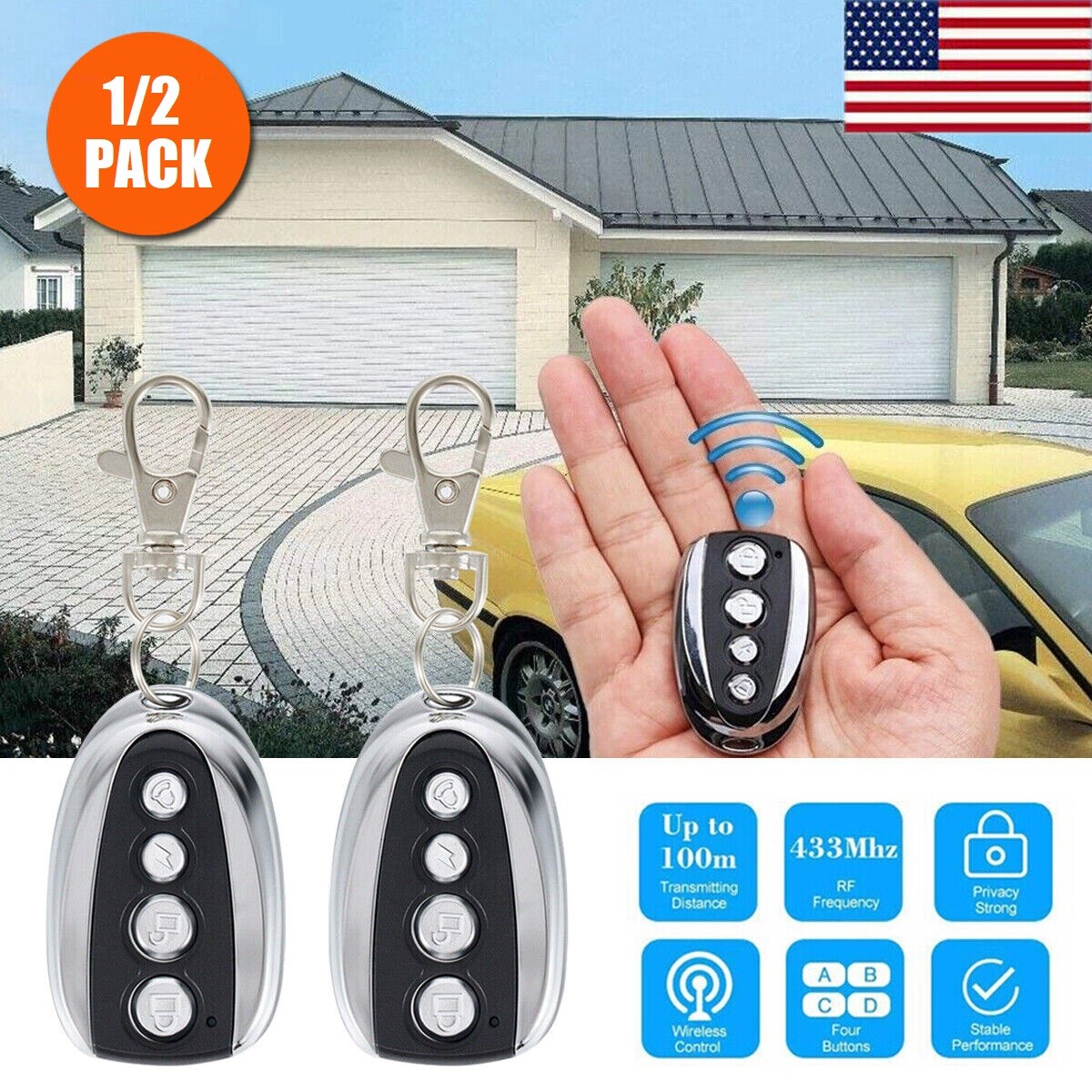 2× Remote Control Backup Key For Automatic Sliding Gate Opener Operator Hardware