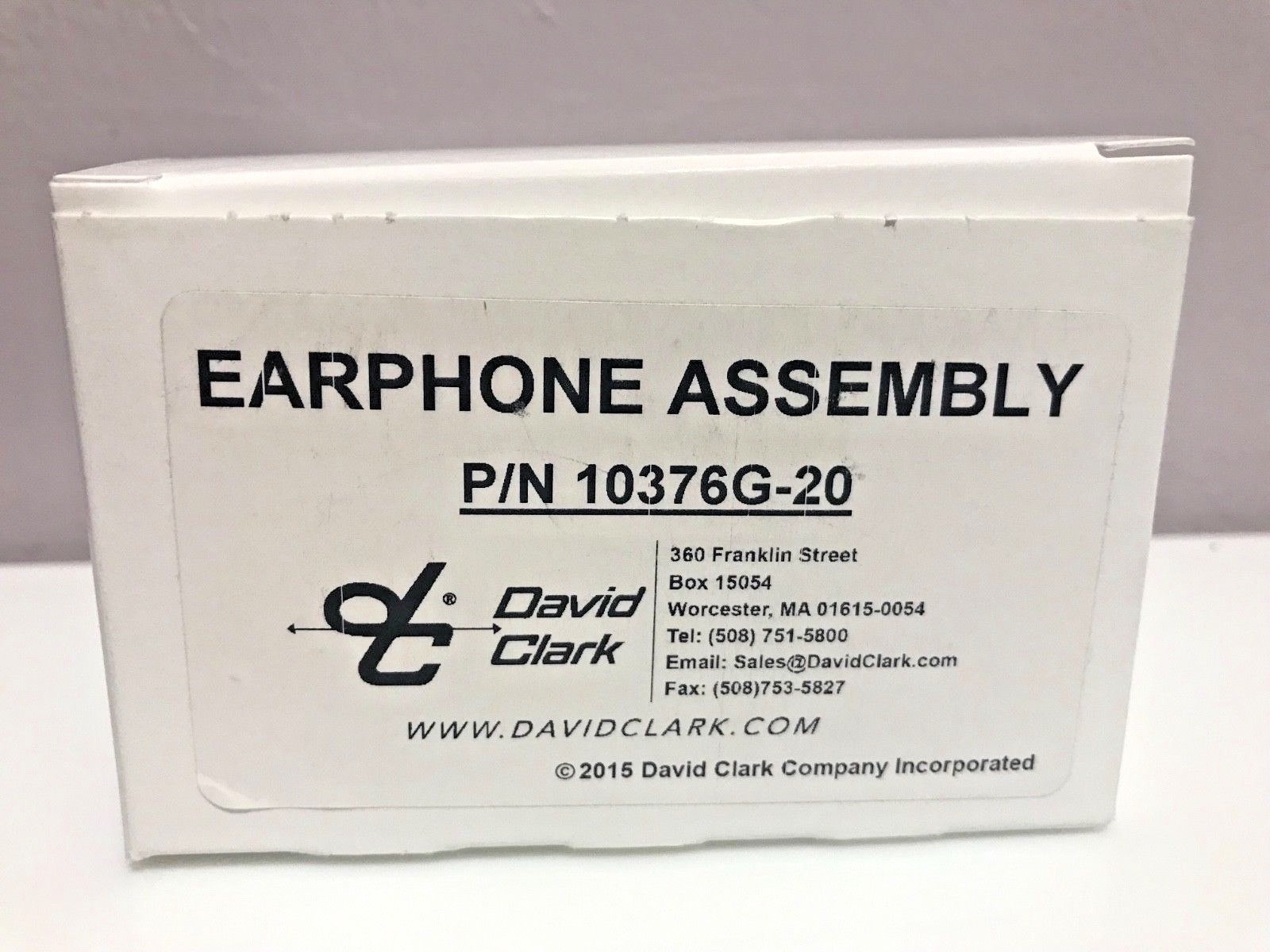 ORIGINAL DAVID CLARK REPLACEMENT EARPHONE ASSY. p/n 10376G-20 for H-20 HEADSETS