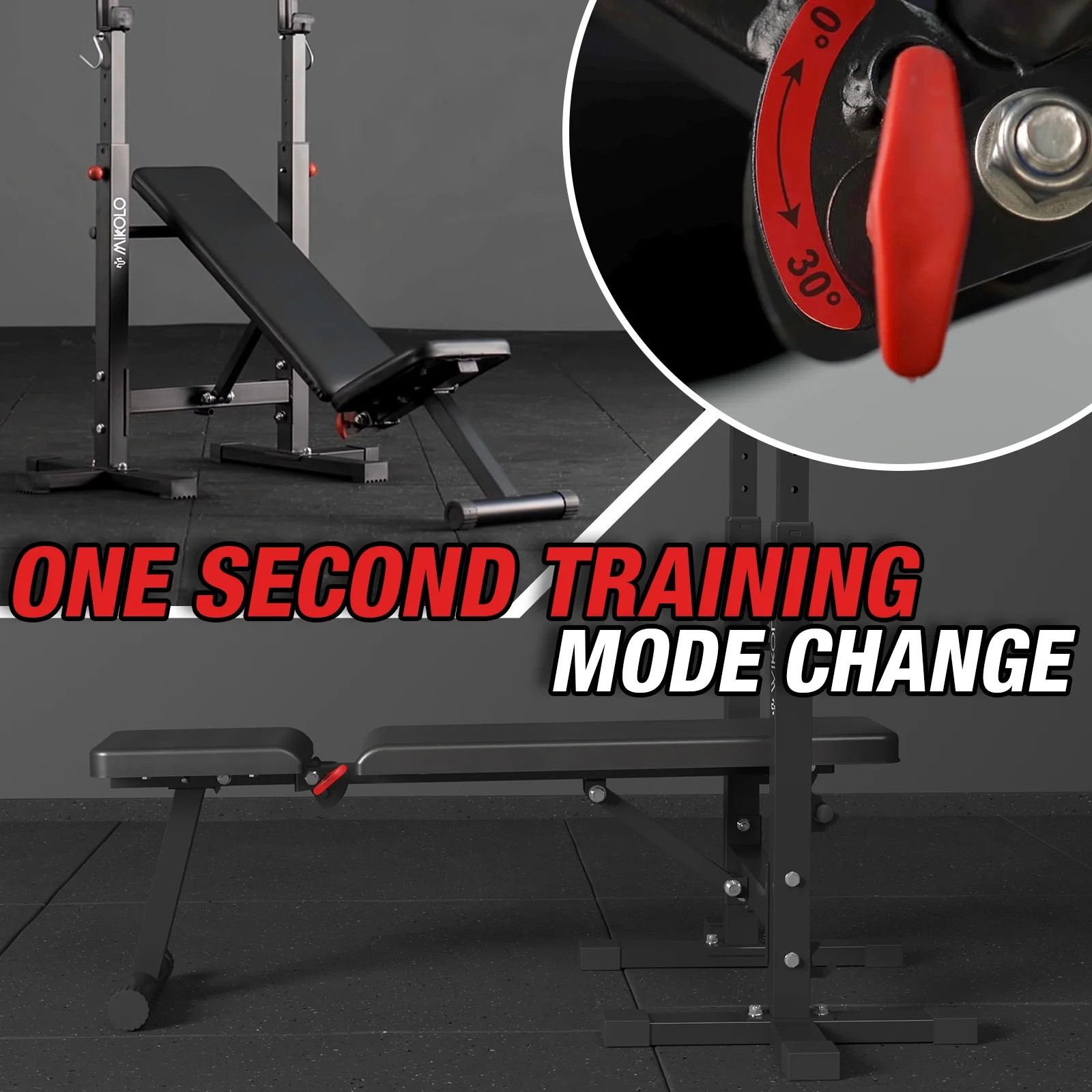 Adjustable Weight Bench, 660LBS Foldable Bench Press with Squat Rack, Multi-Func