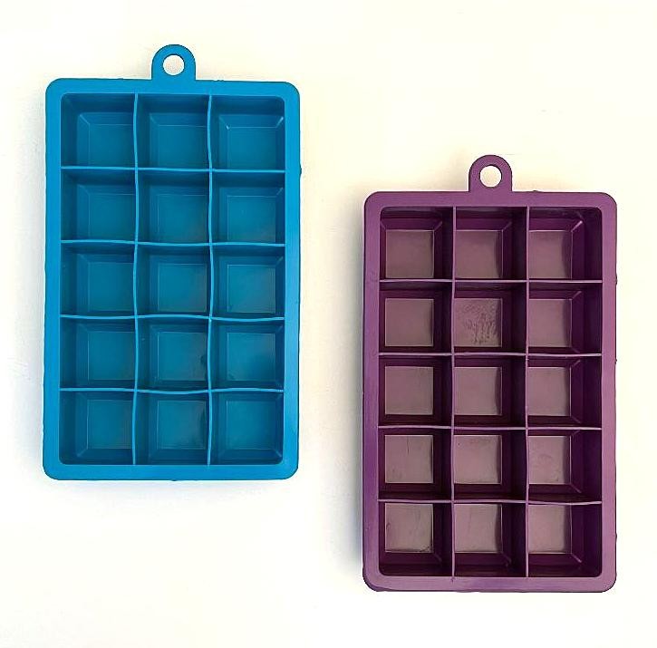 15 Cube Silicone Ice Cube Tray - 2 Piece Set