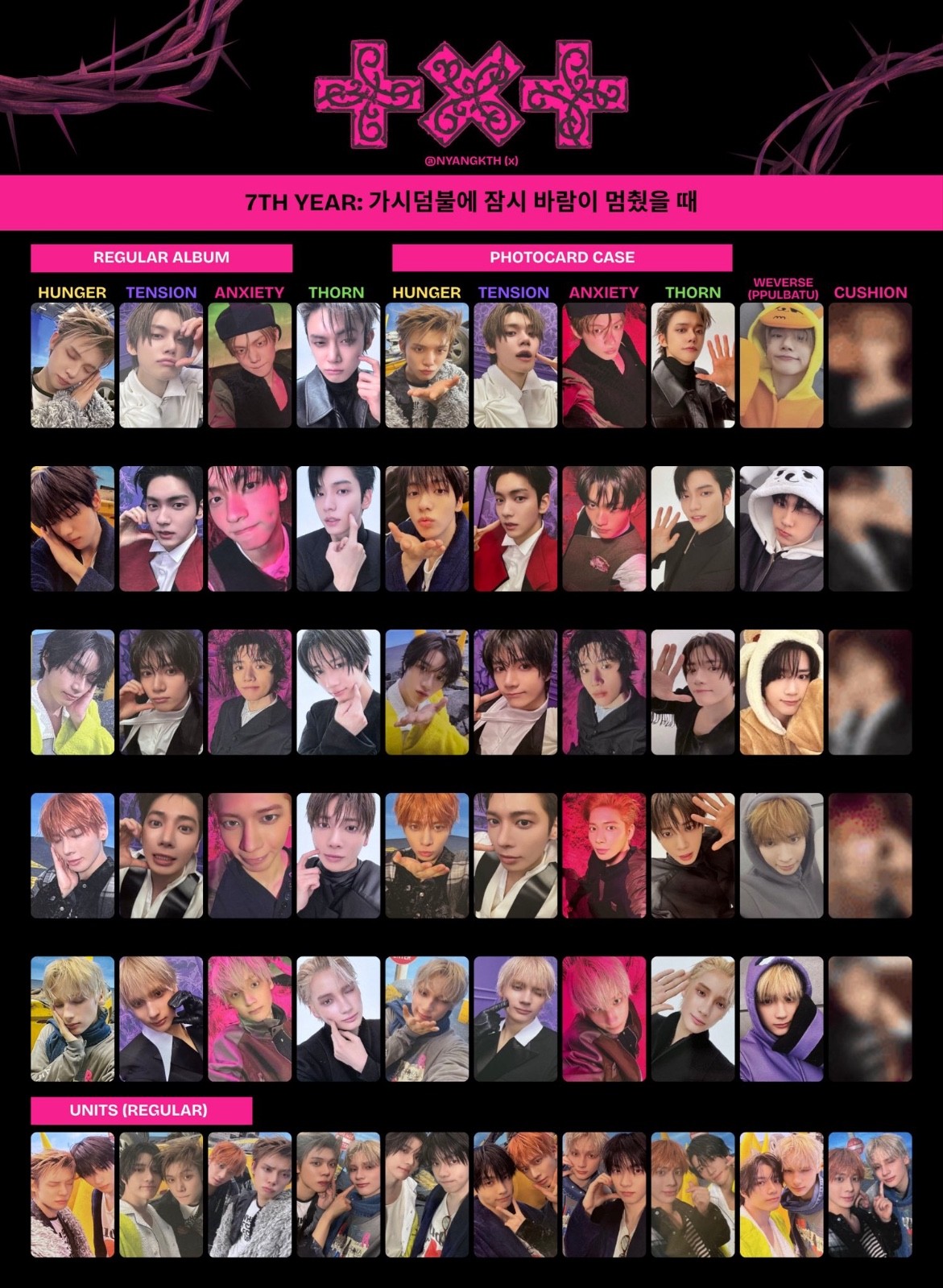 TXT 7TH YEAR: A MOMENT OF STILLNESS IN THE THORNS ALBUM PHOTOCARD OFFICIAL