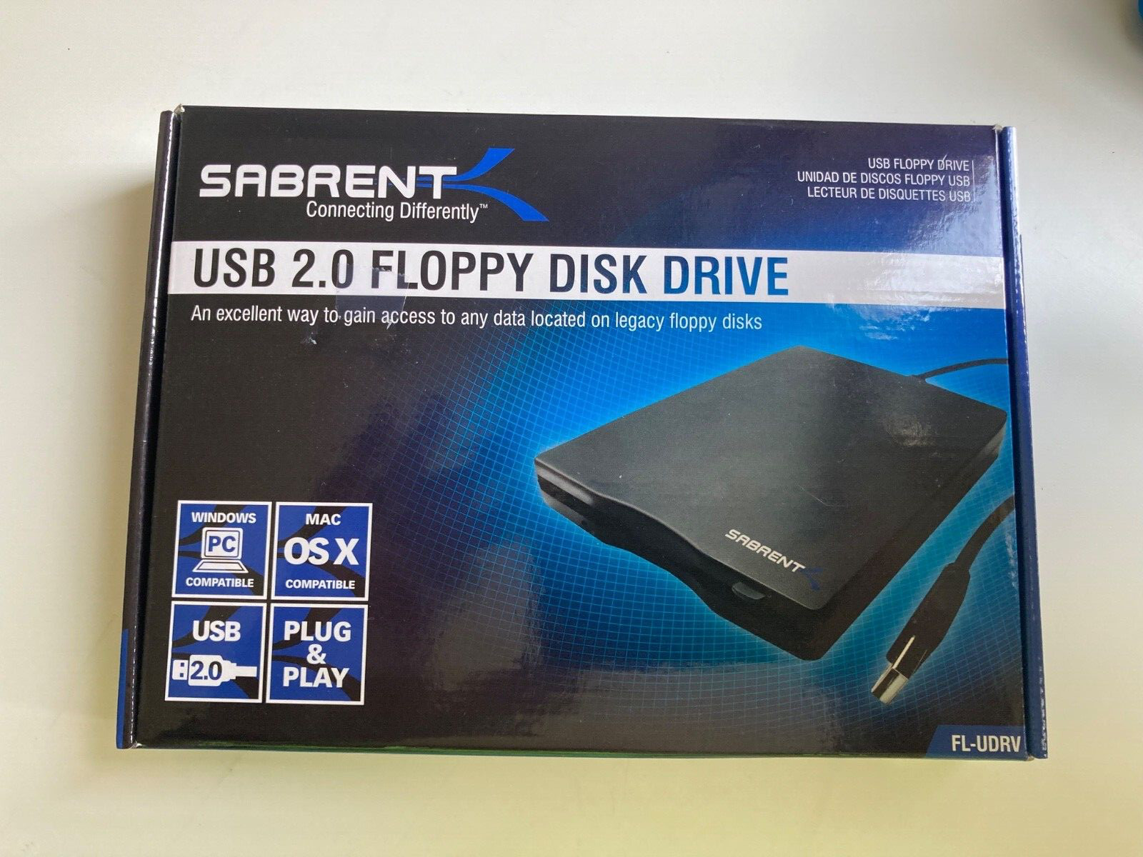 Sabrent External USB 2.0 1.44 MB Floppy Disk Drive (FL-UDRV) Plug & Play TESTED