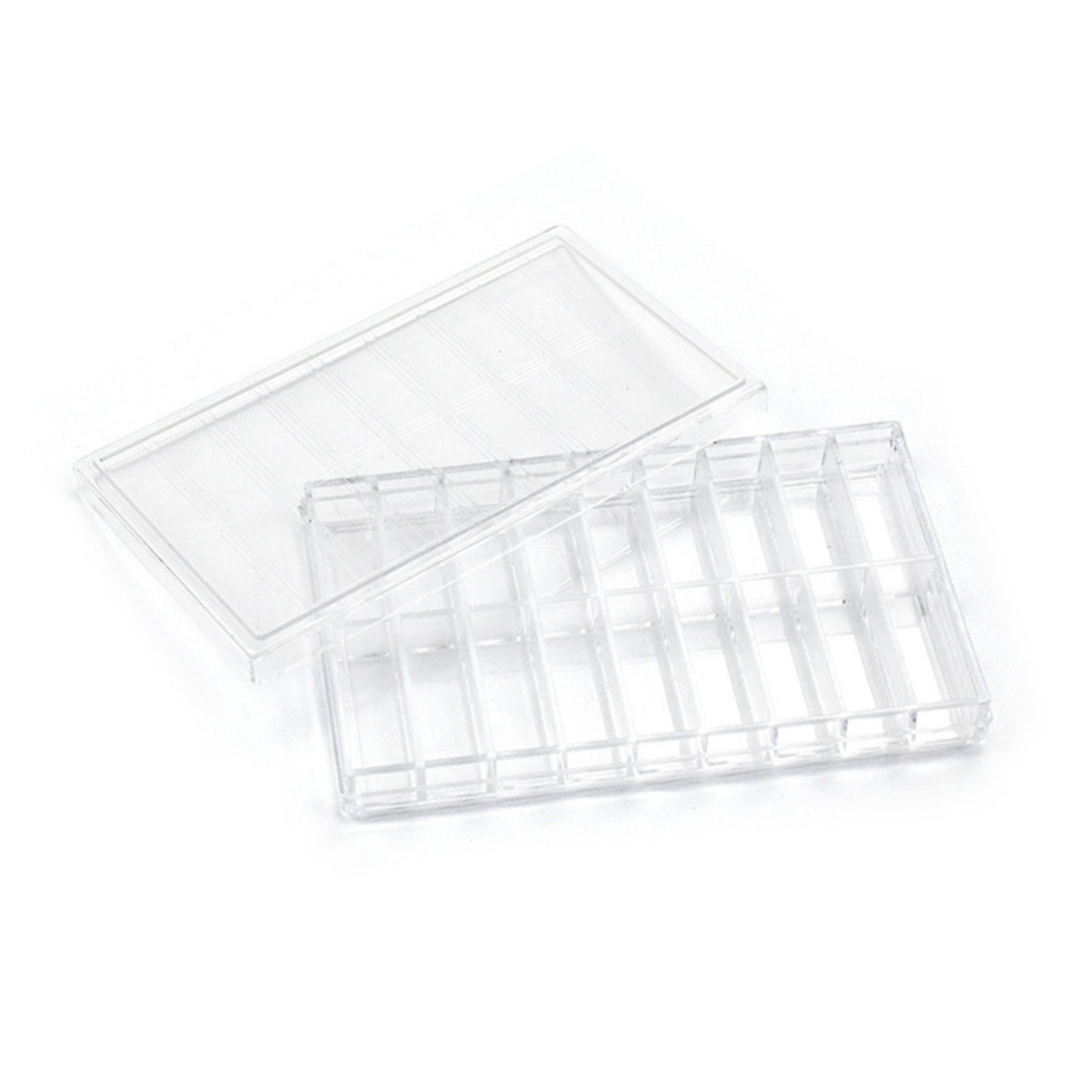 11*6.5*1.5cm Clear Rectangle 18 Grids Organizer Small Parts Storage Containers