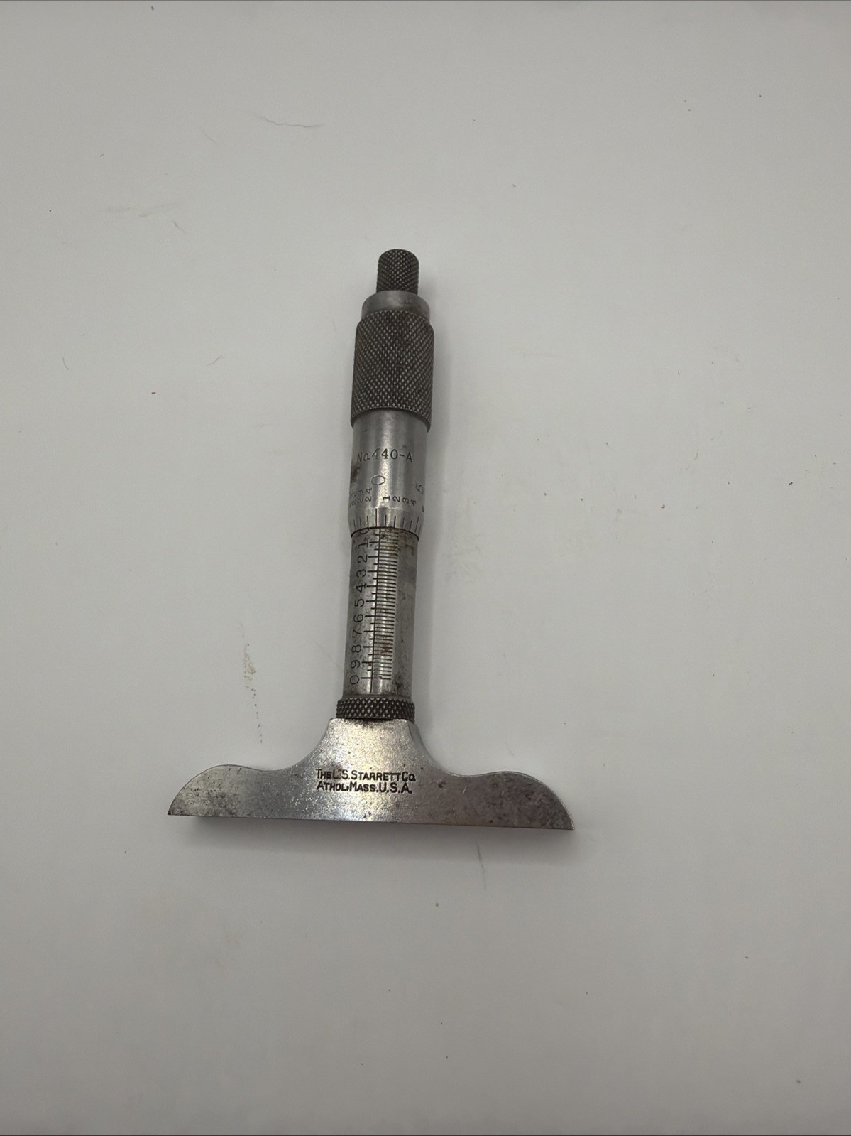 🗽 VINTAGE STARRETT NO 440-A DEPTH MICROMETER 0-1"  MACHINIST/ TOOLMAKER