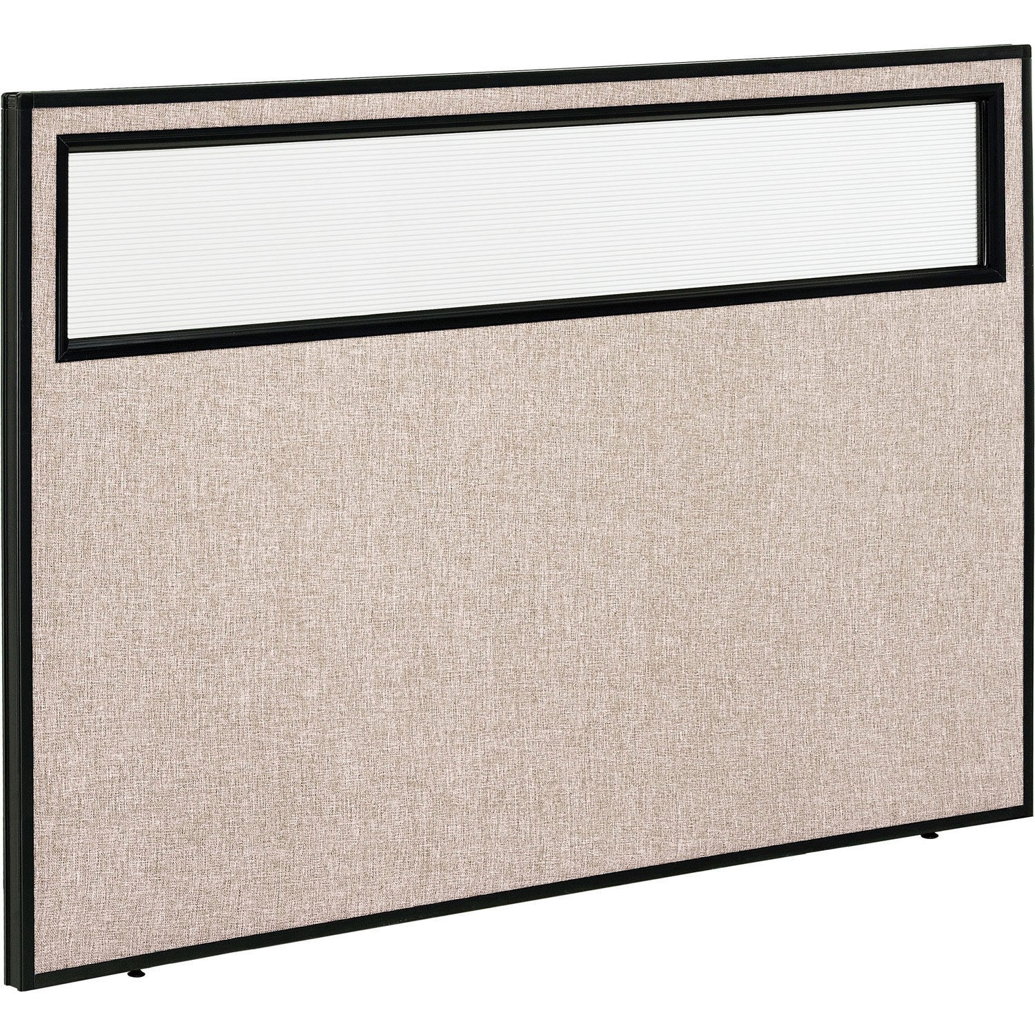 Office Partition Panel With Partial Window 60-1/4"W x 42"H Tan