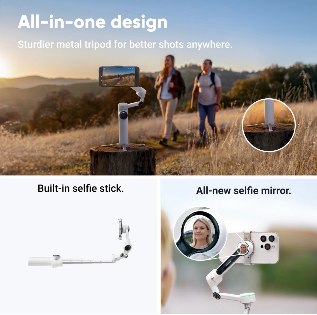 Insta360 Flow 2 Pro 3-Axis AI-Powered Smartphone Gimbal Creator Bundle - White