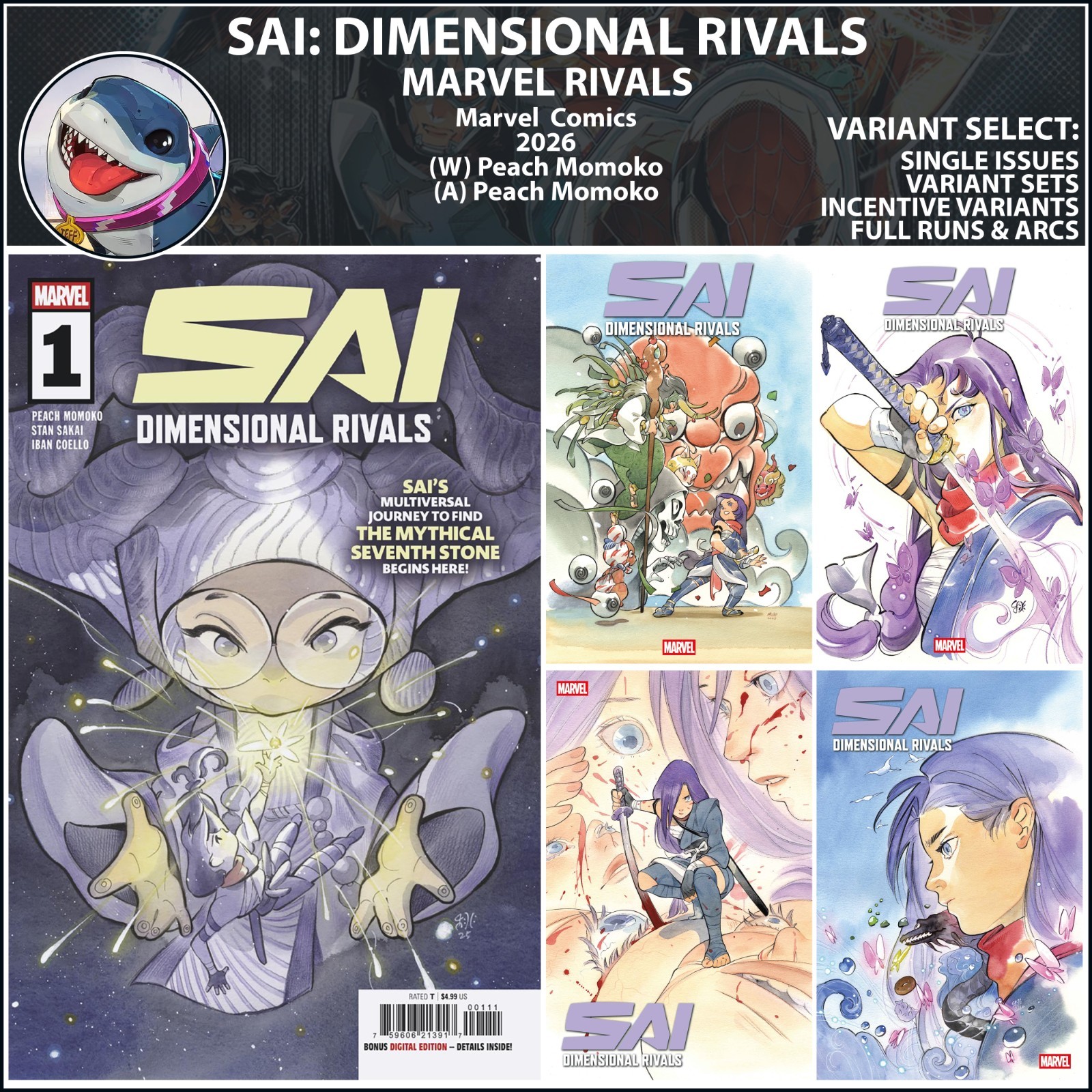 Sai: Dimensional Rivals (2026) #1 2 3 4 5 Marvel Comics COVER SELECT