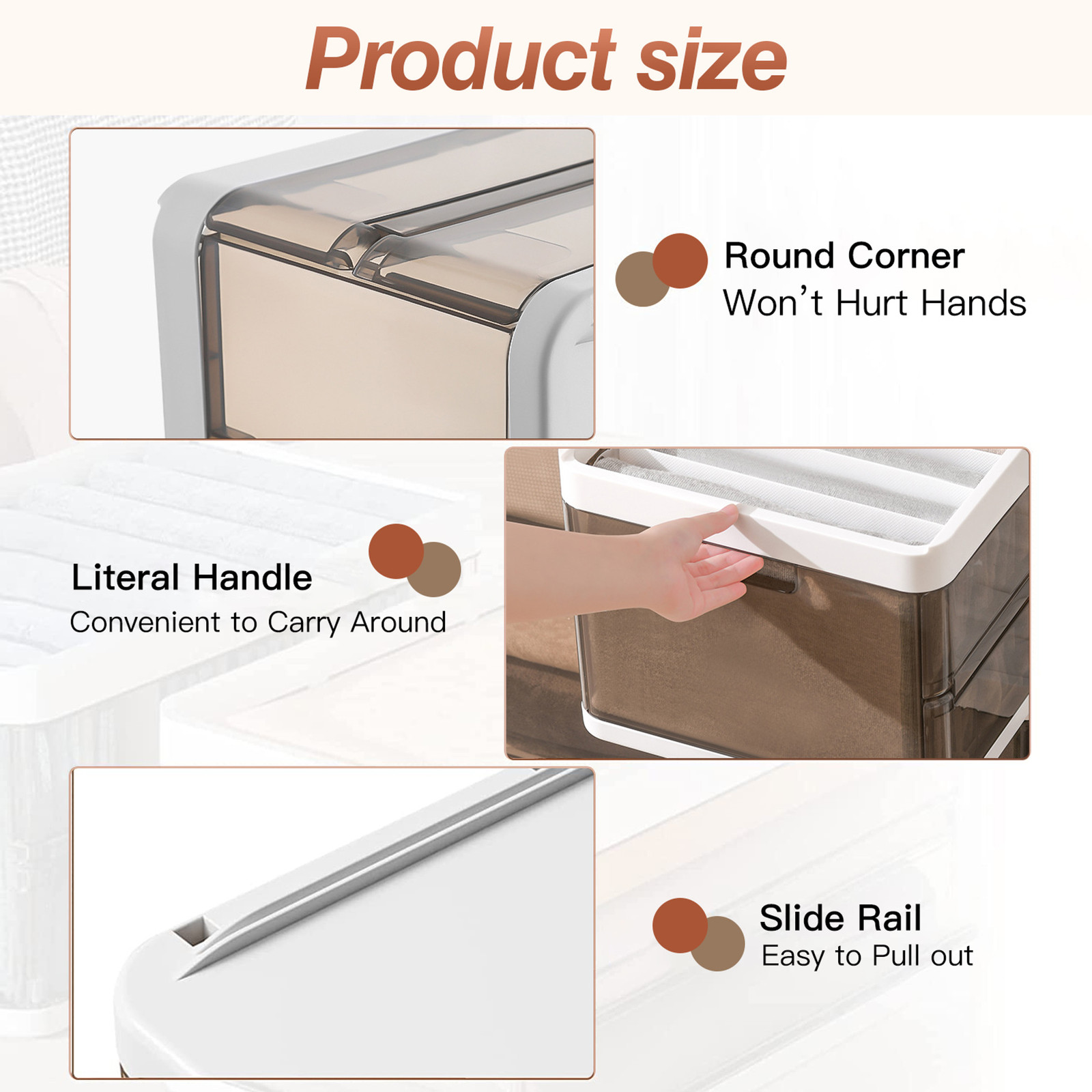 Foldable Storage Bins 3 Pack Collapsible Fabric Organizer Basket with Handles