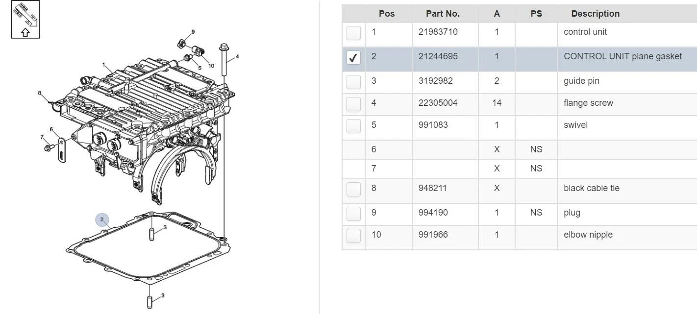 Volvo Truck I-Shift Trans Control Housing Gasket 21244695