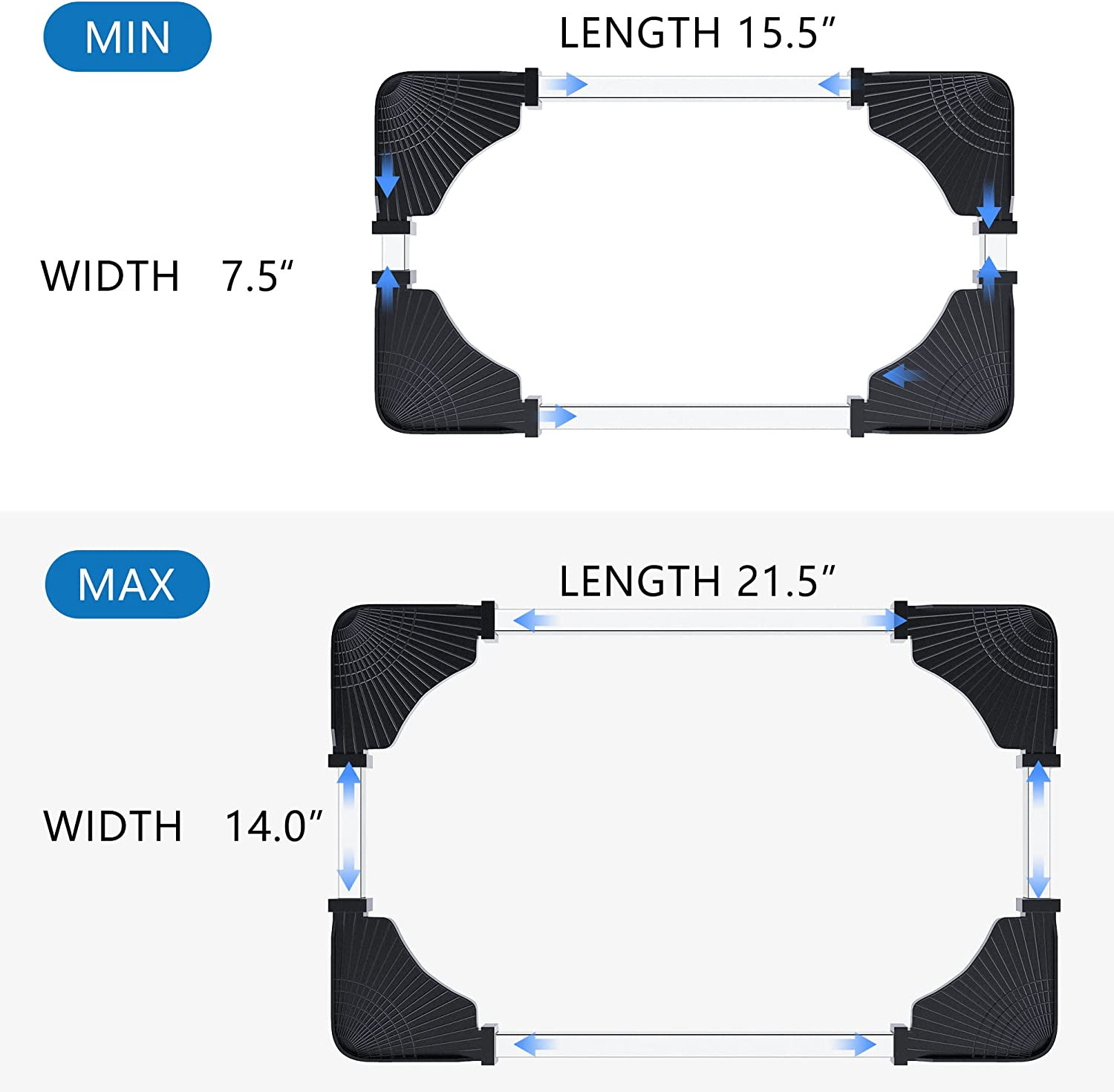Computer Tower Stand - Adjustable PC Stand for Most Desktop Towers - Elevate and