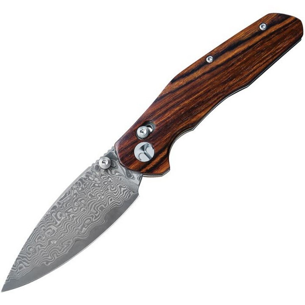 Bestech Knives Ronan 3.25" Damascus Blade Rosewood Handle Folding Knife - BMK02L