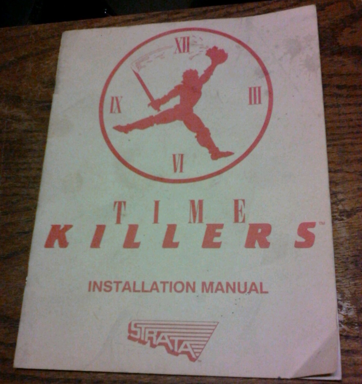Strata TIME KILLERS Arcade Video Game Manual - good used original
