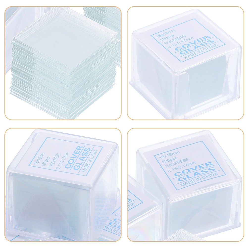 500Pcs Reusable Glass Cover Slips Microscope Slides Kit for Lab Specimen Prep
